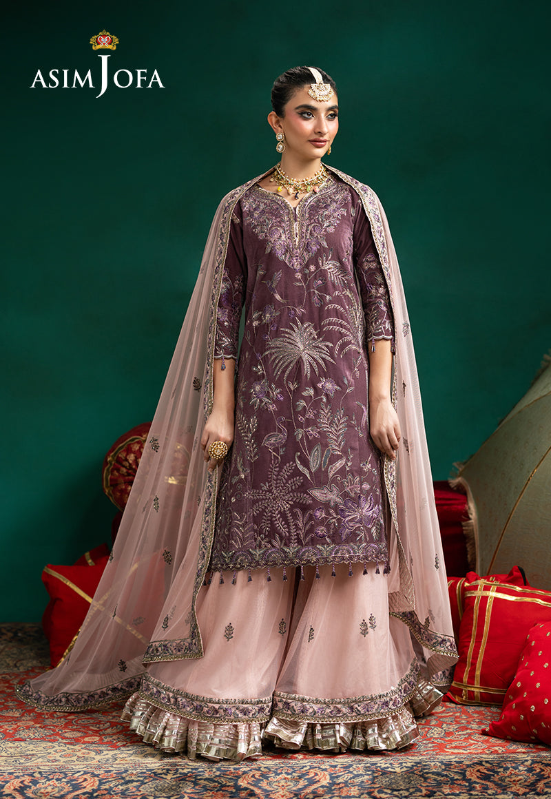 AJUMV-02 Embroidered Velvet Unstitched 3 Pcs