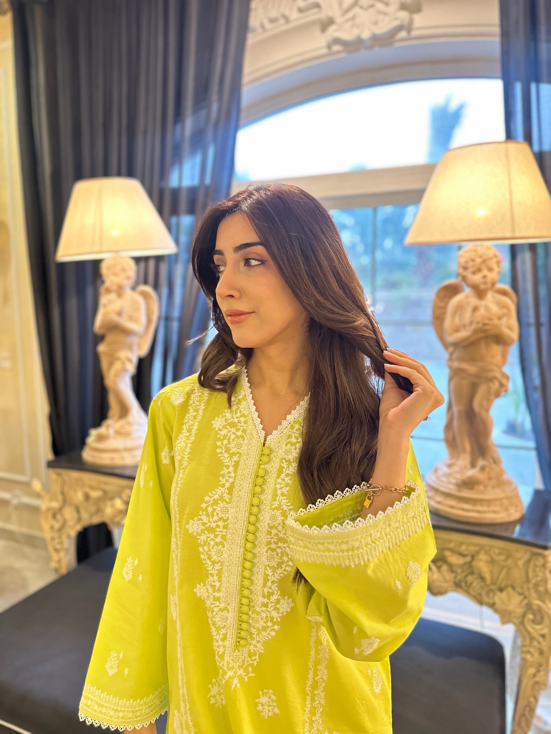 Tanacetum - Neon Embroidered Kurta