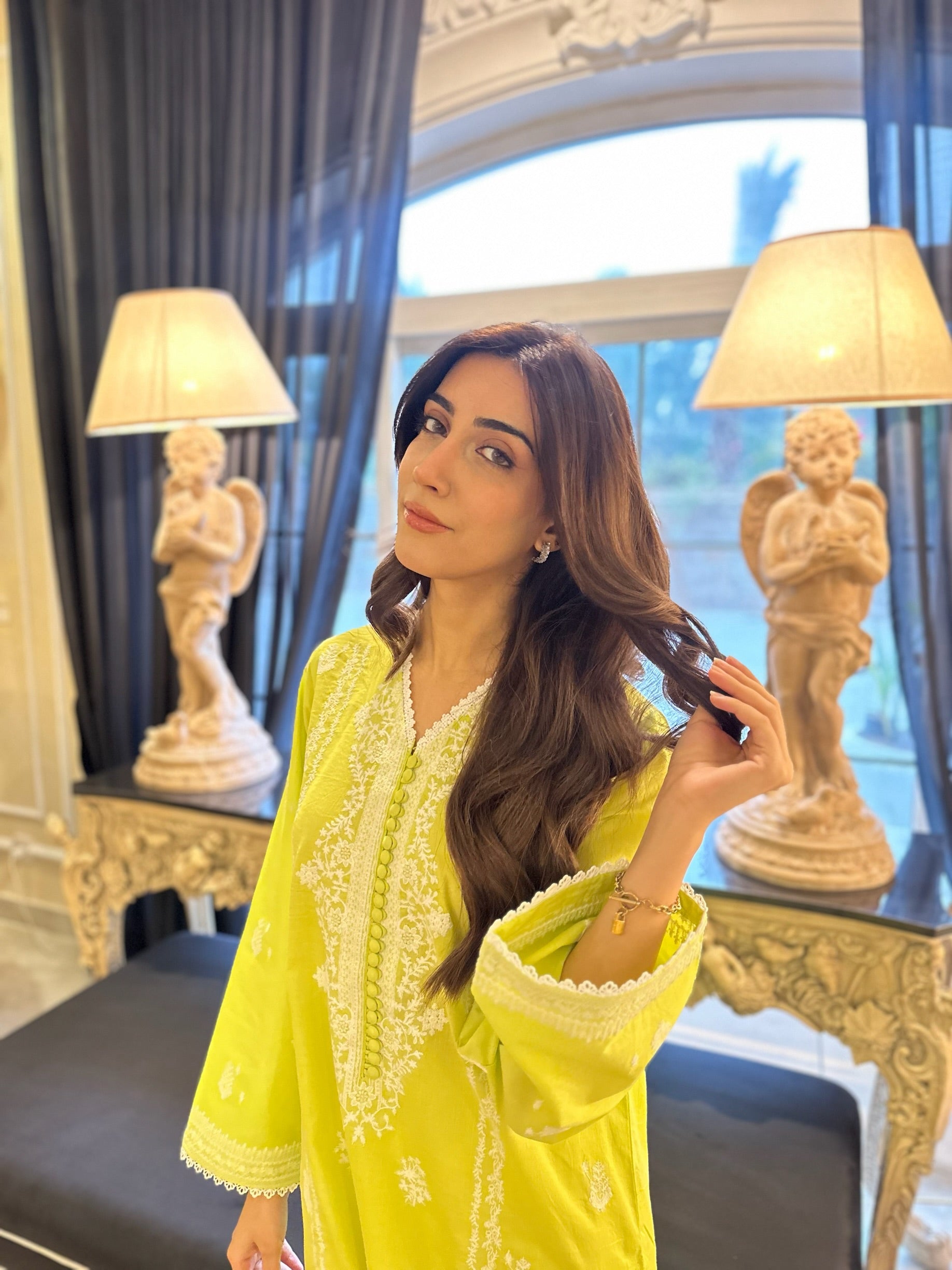 Tanacetum - Neon Embroidered Kurta