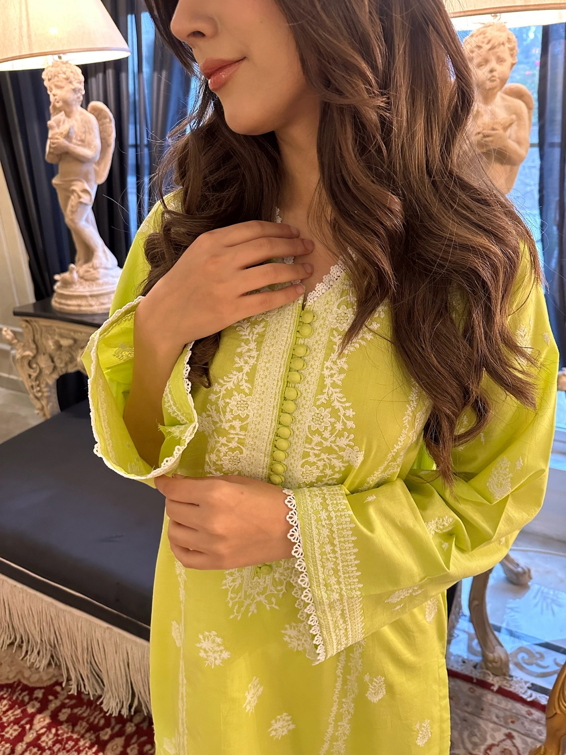 Tanacetum - Neon Embroidered Kurta