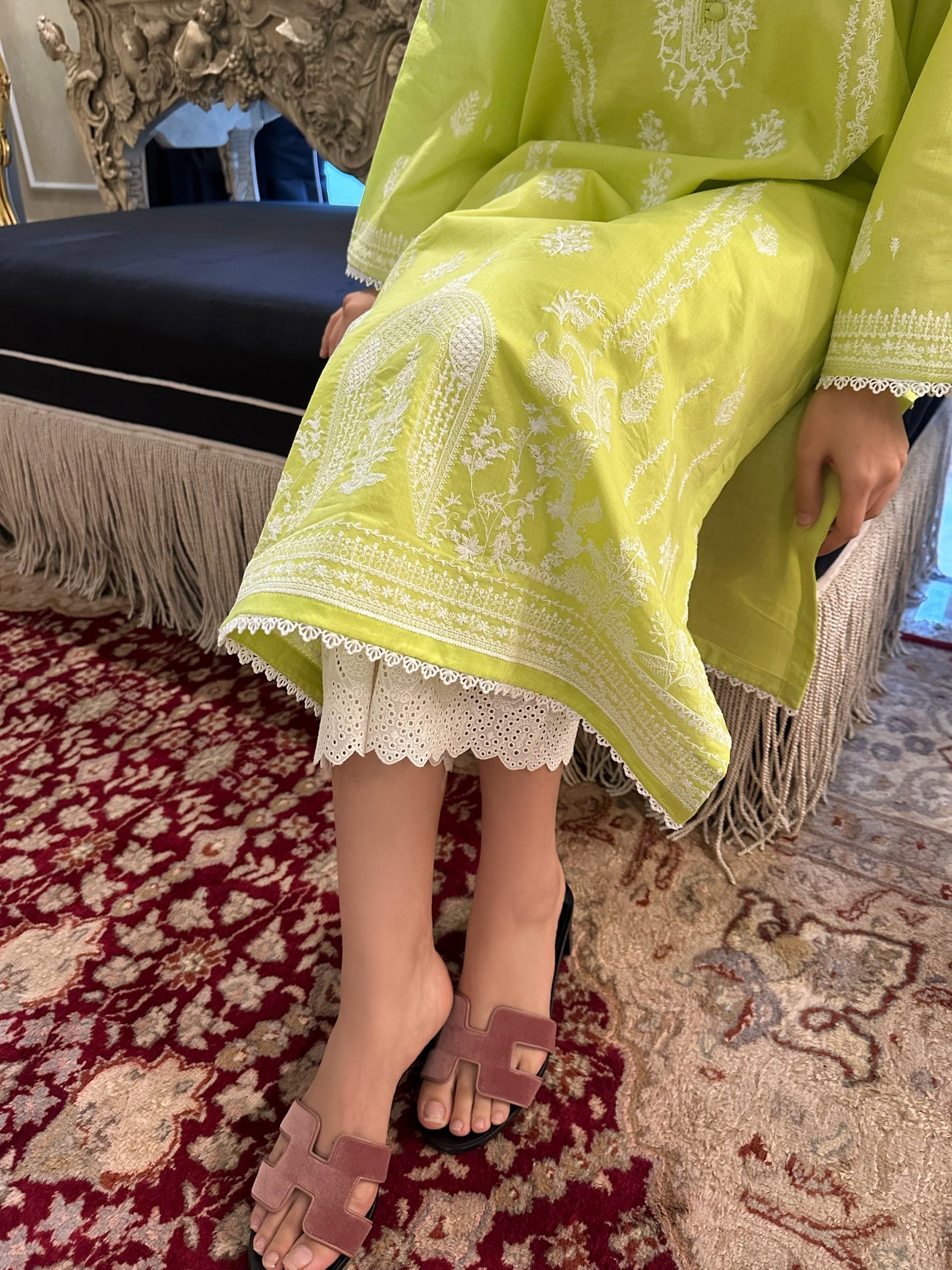 Tanacetum - Neon Embroidered Kurta