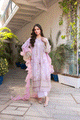 Silk Tunic - 2PCS HAND EMBELLISHED SHIRT WITH TROUSER-SS24DA-2664 LIGHT PURPLE