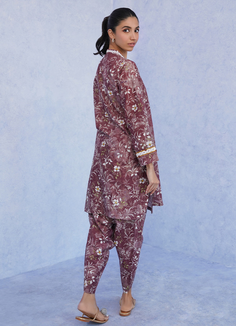 Maroon Floral Printed CO-ORD Set14257