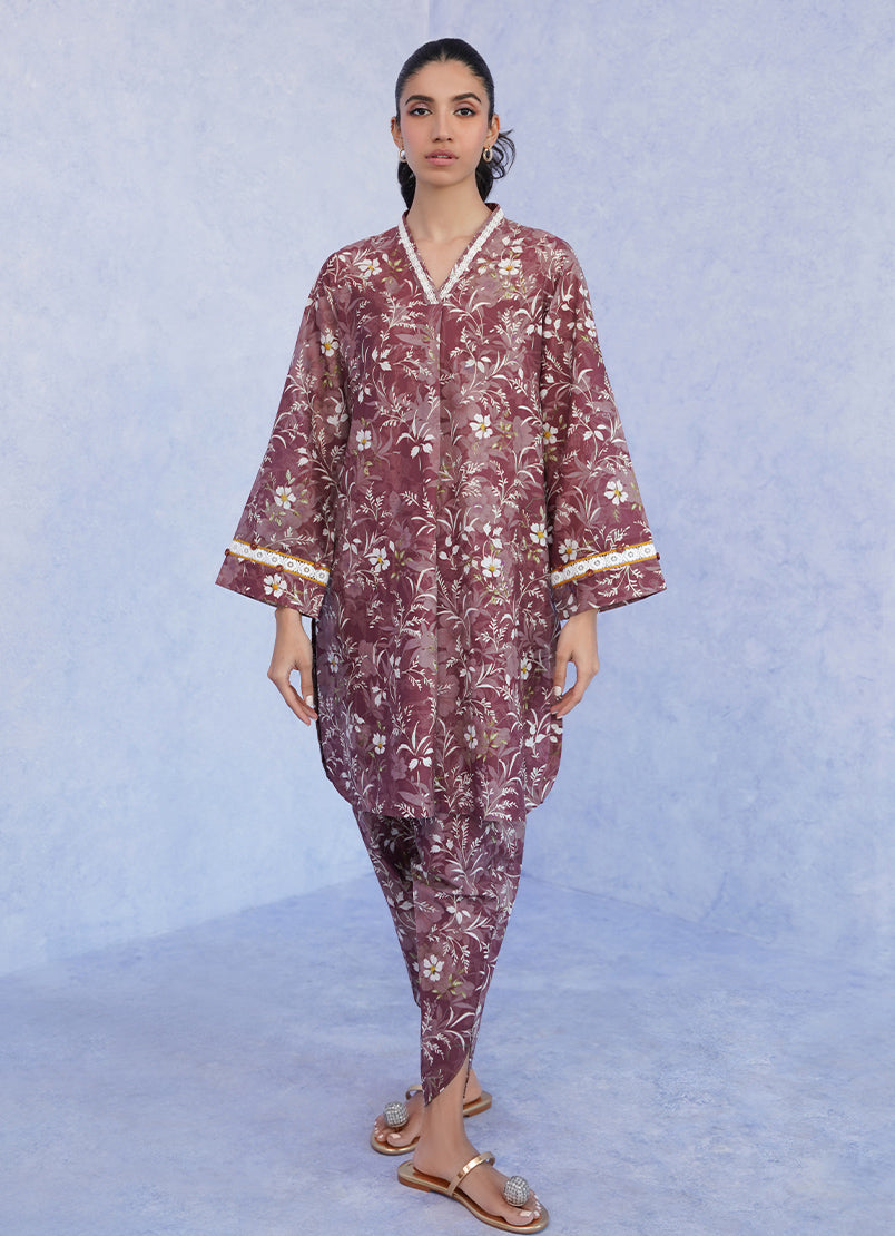 Maroon Floral Printed CO-ORD Set14257