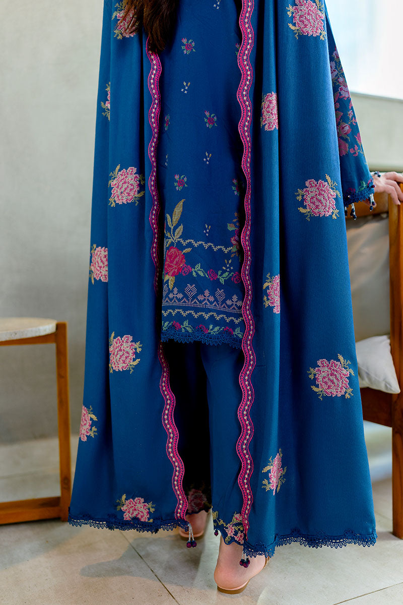 INK BLOOM-3PC SATIN PRINTED SUIT