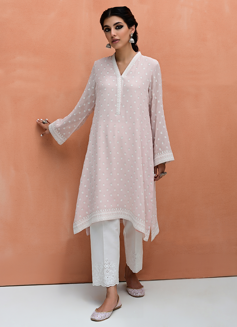 Chinese Chiffon Embroidered Shirt22640