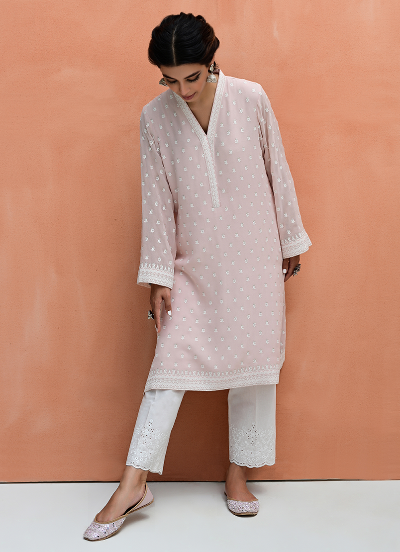 Chinese Chiffon Embroidered Shirt22640