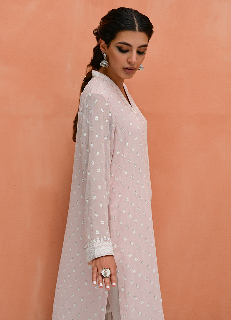 Chinese Chiffon Embroidered Shirt22640