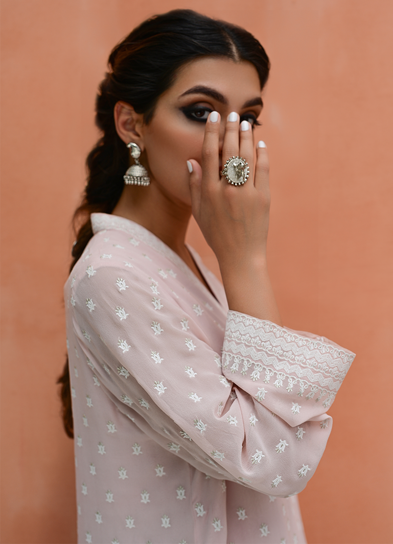 Chinese Chiffon Embroidered Shirt22640