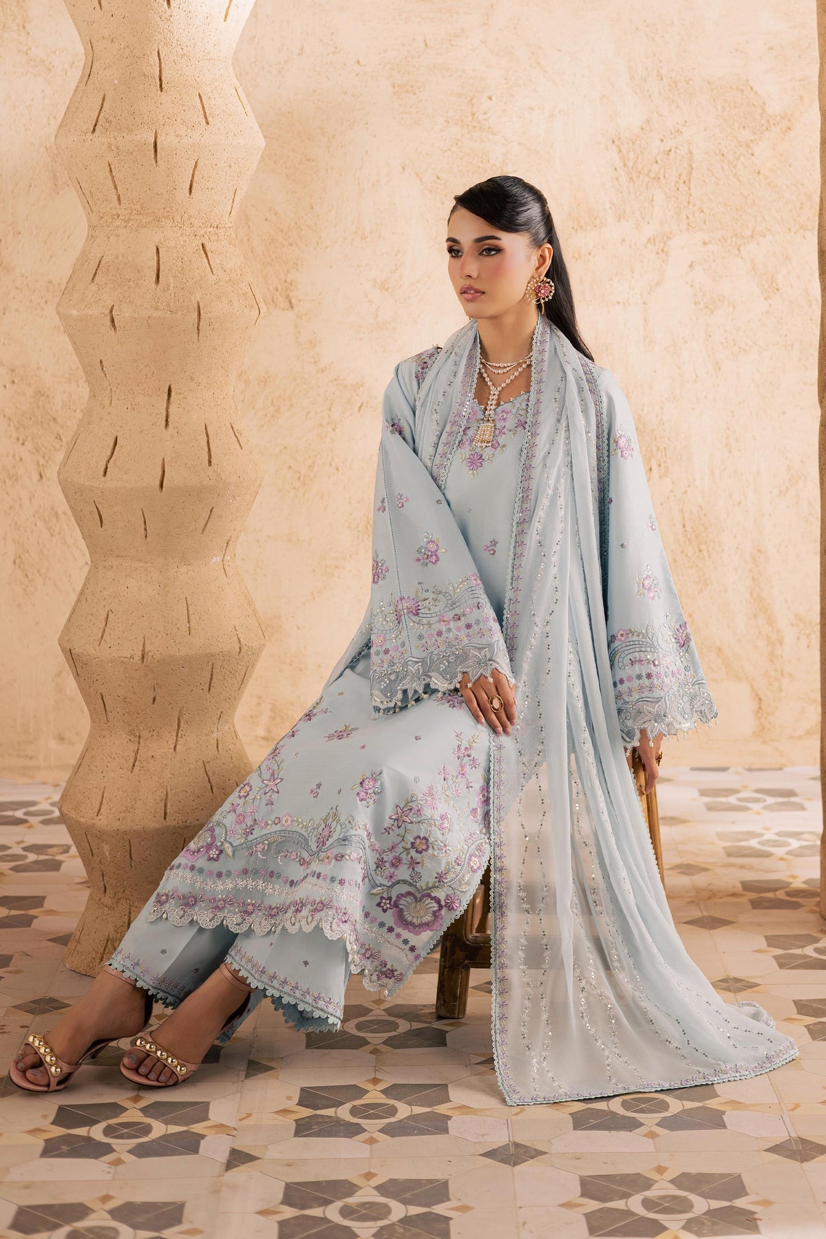 Ice 3Pc - Embroidered Festive Pret