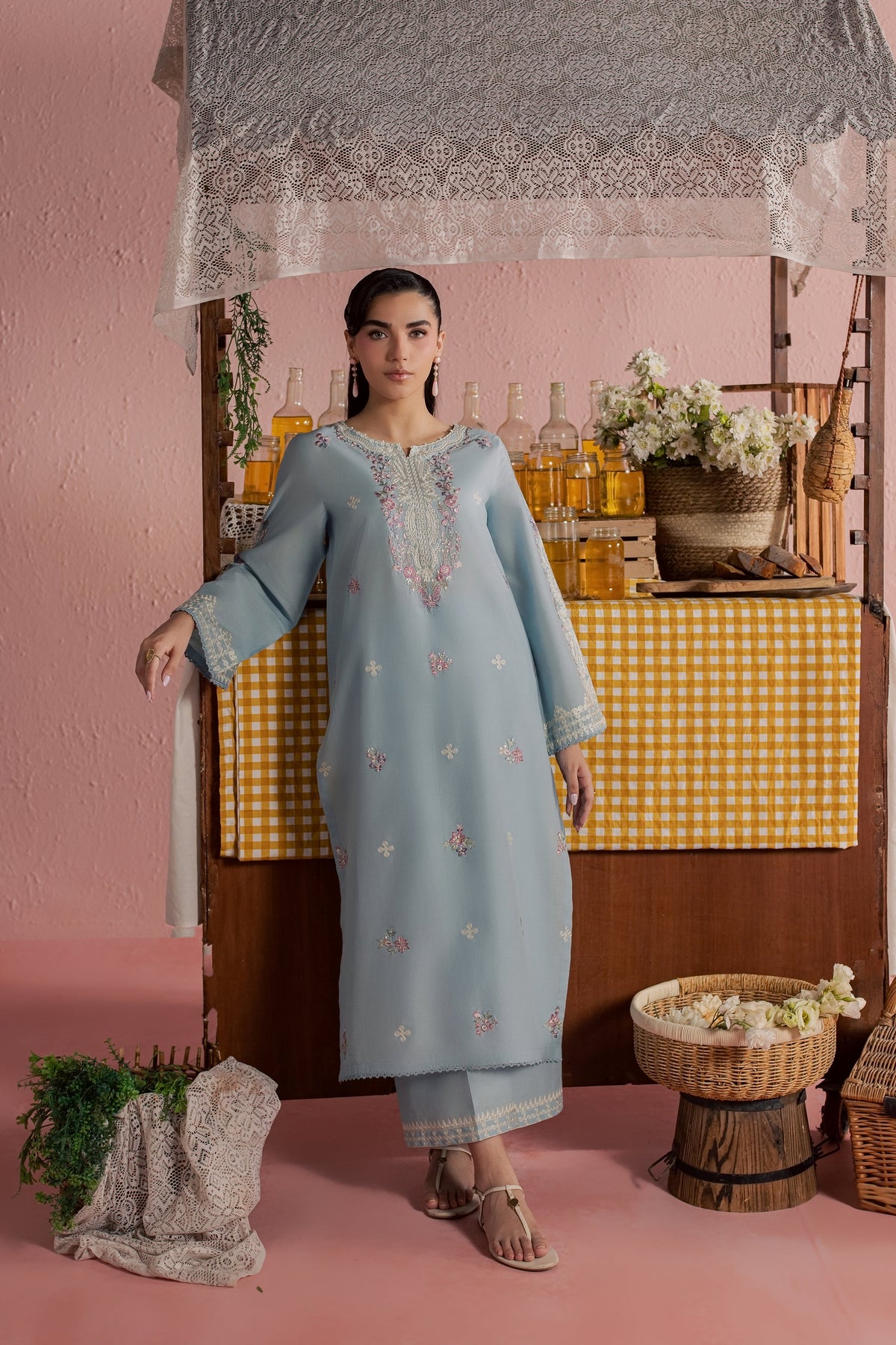 Ilya 2Pc - Embroidered Lawn Dress