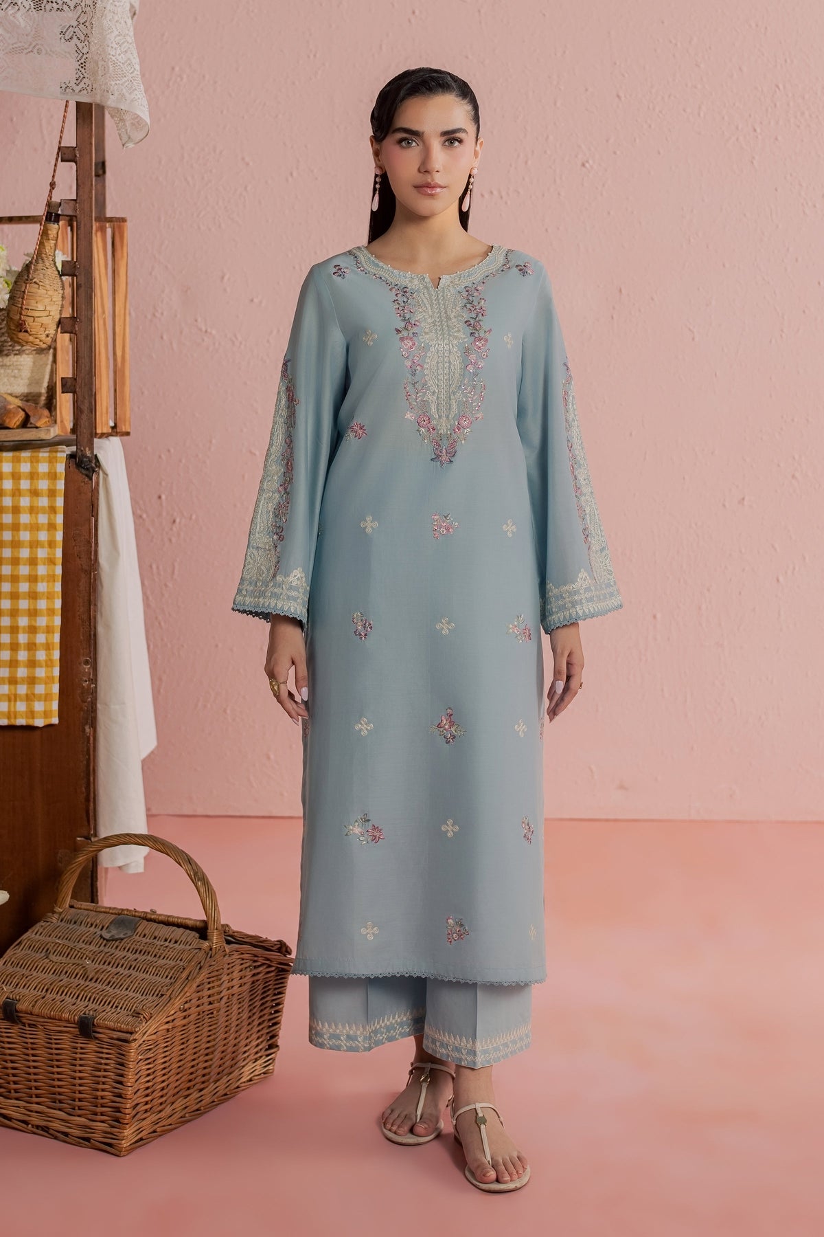 Ilya 2Pc - Embroidered Lawn Dress