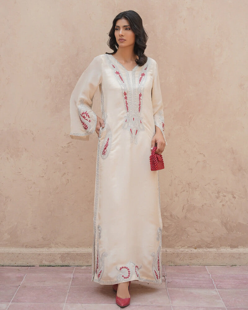 Serene White Kaftan