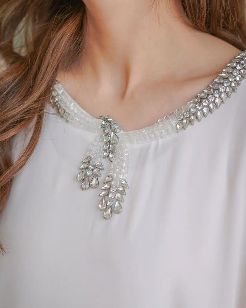 White Blingy Bow Semi Formal