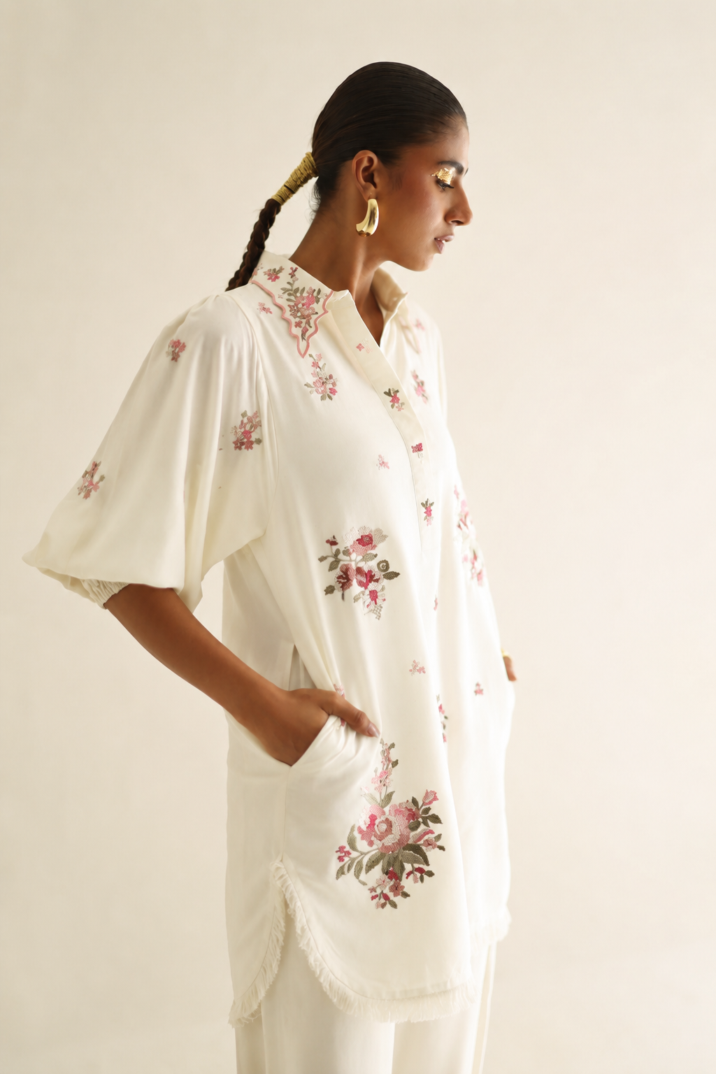 Inflorescence - Ivory Short Shirt