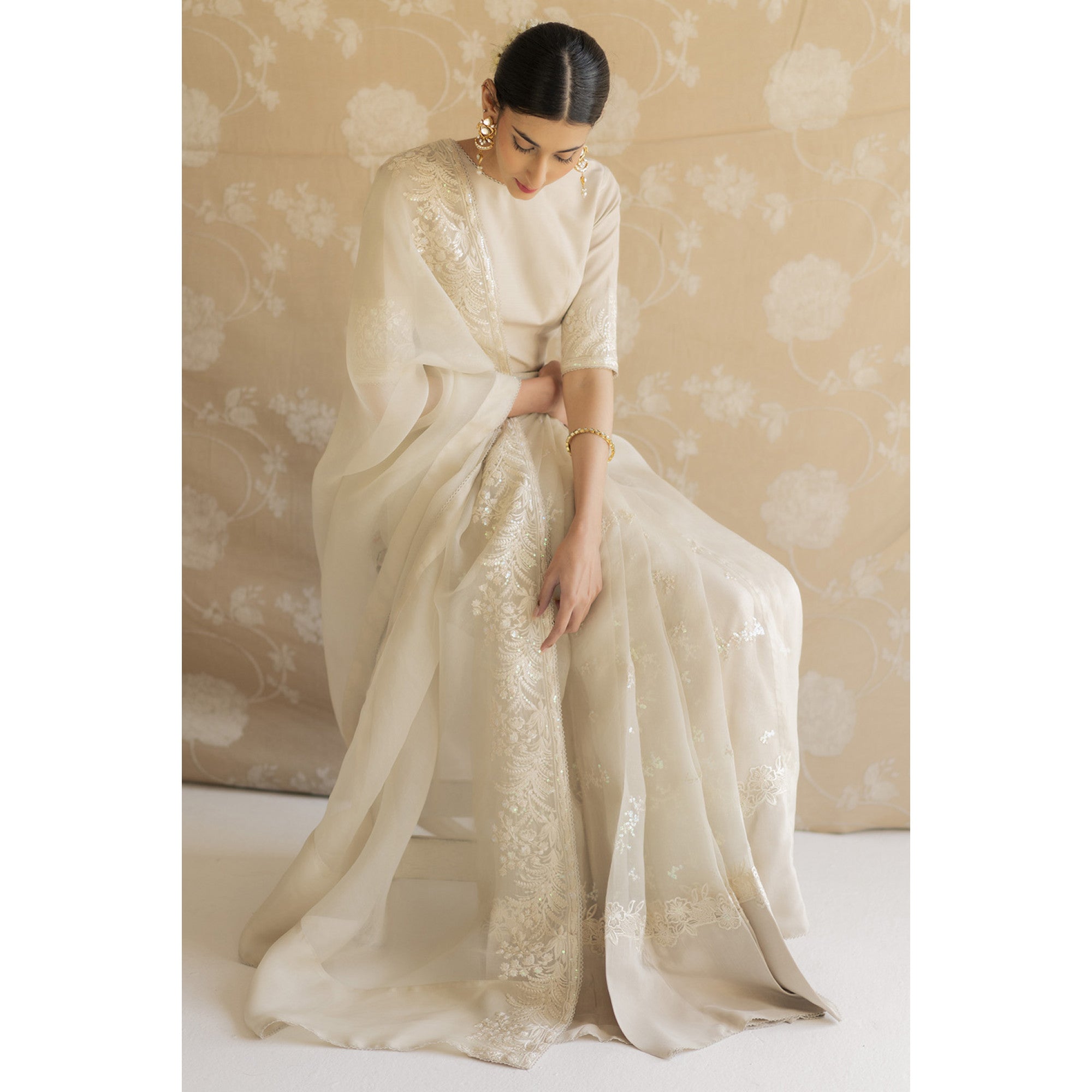 Ivory Saree