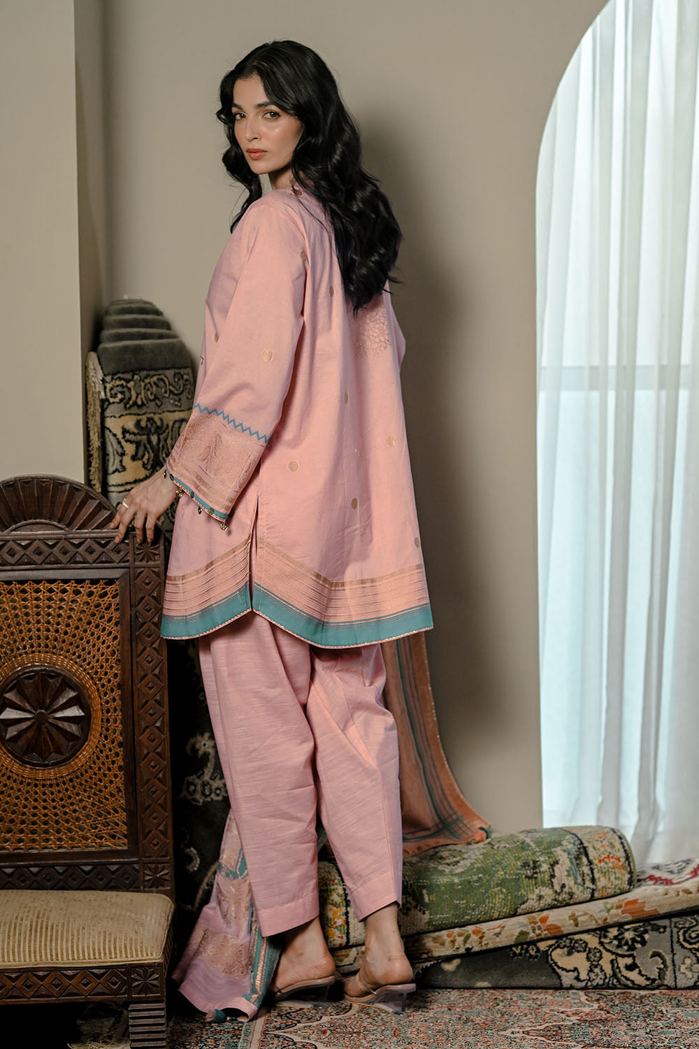 3 Piece Embroidered Jacquard Suit