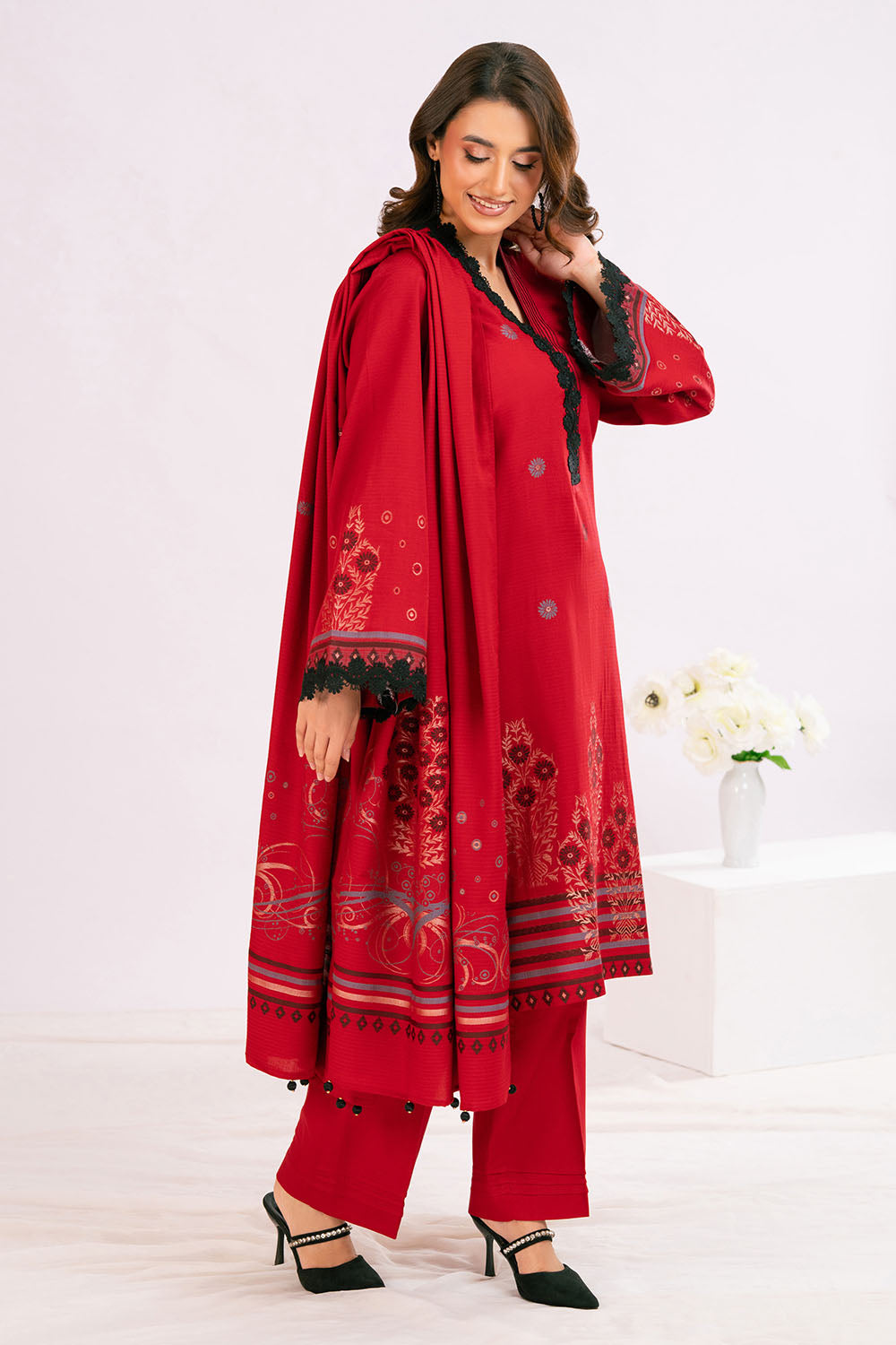 3 Piece Jacquard Suit with Dupatta