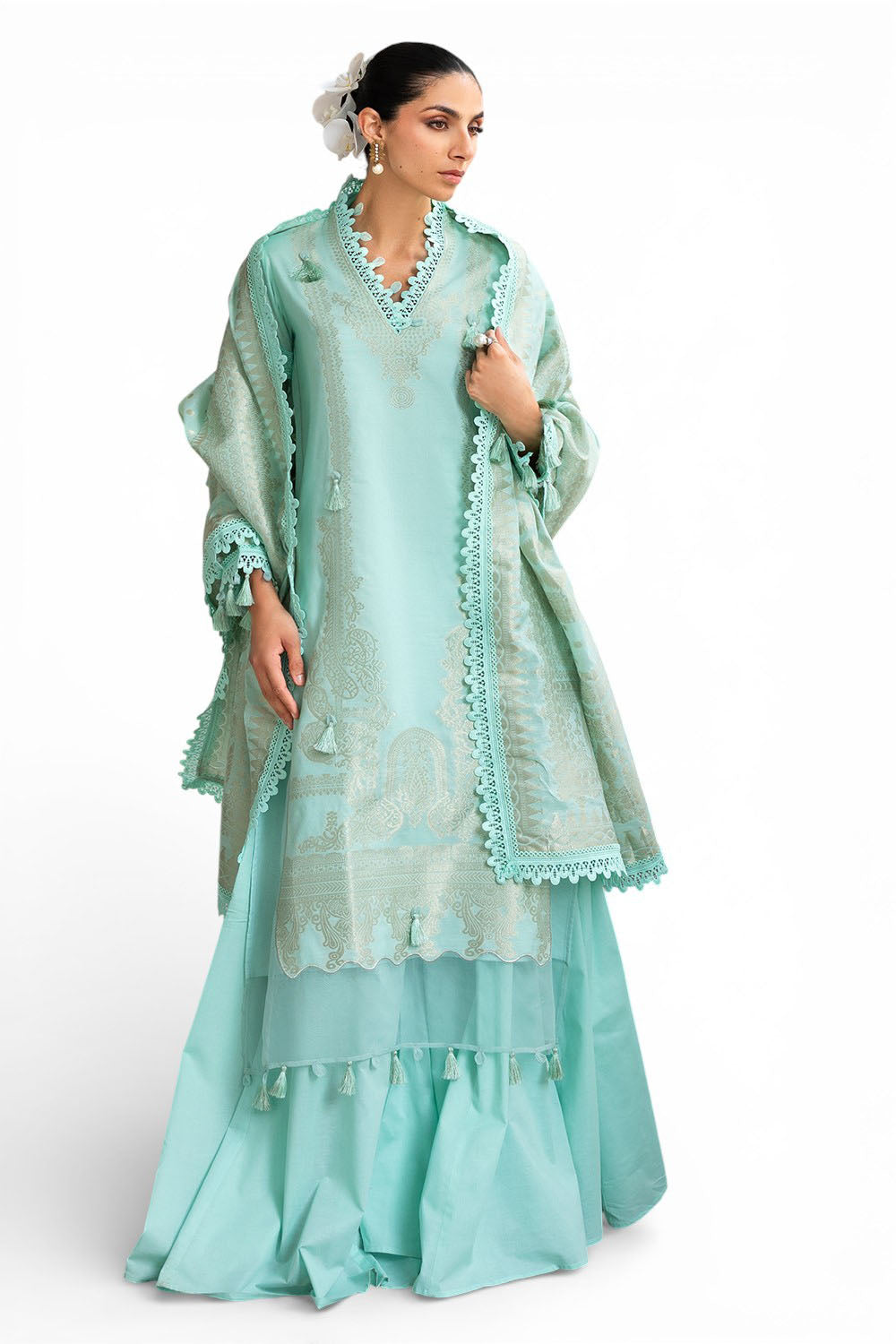 3 Piece Jacquard Suit with Dupatta