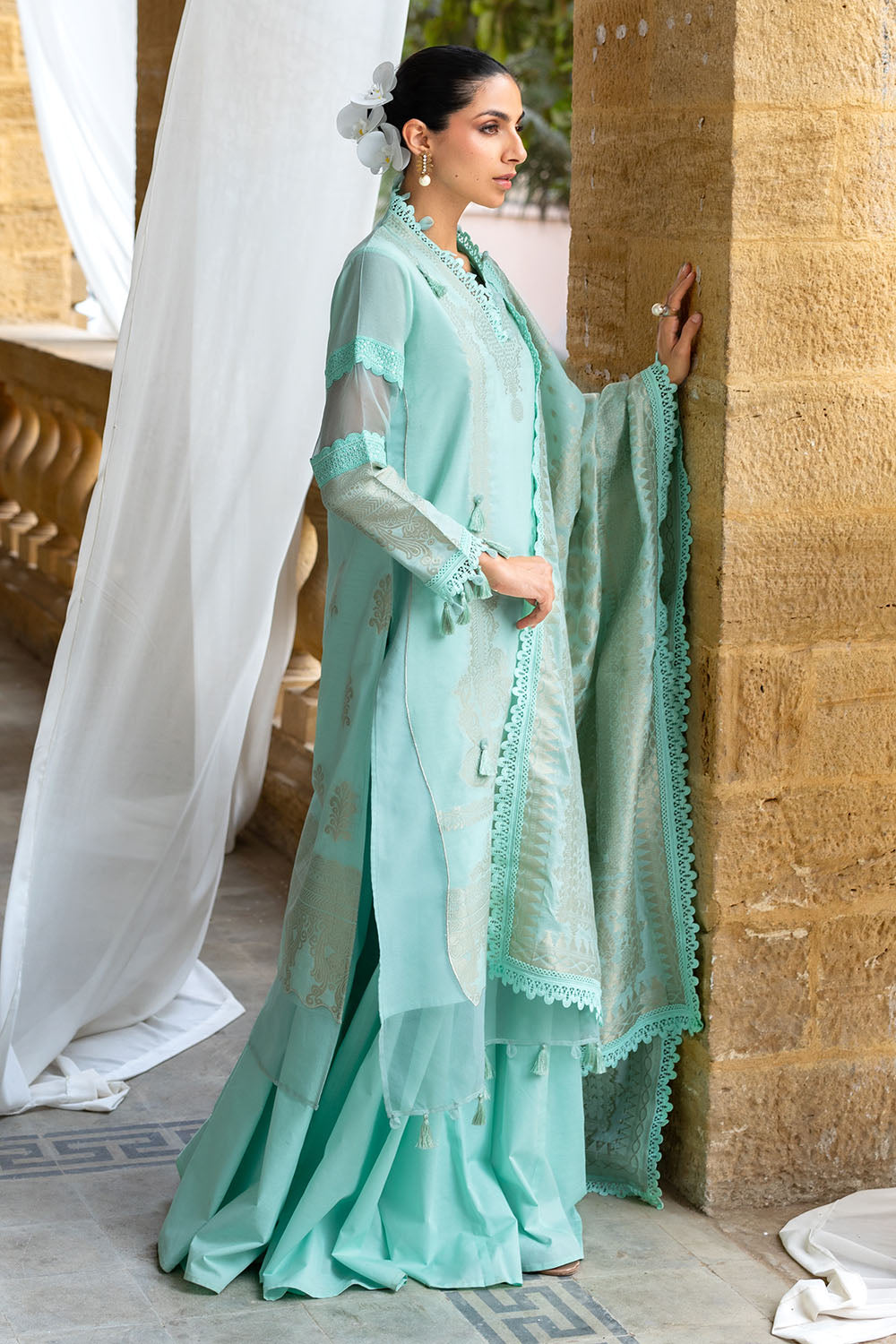 3 Piece Jacquard Suit with Dupatta