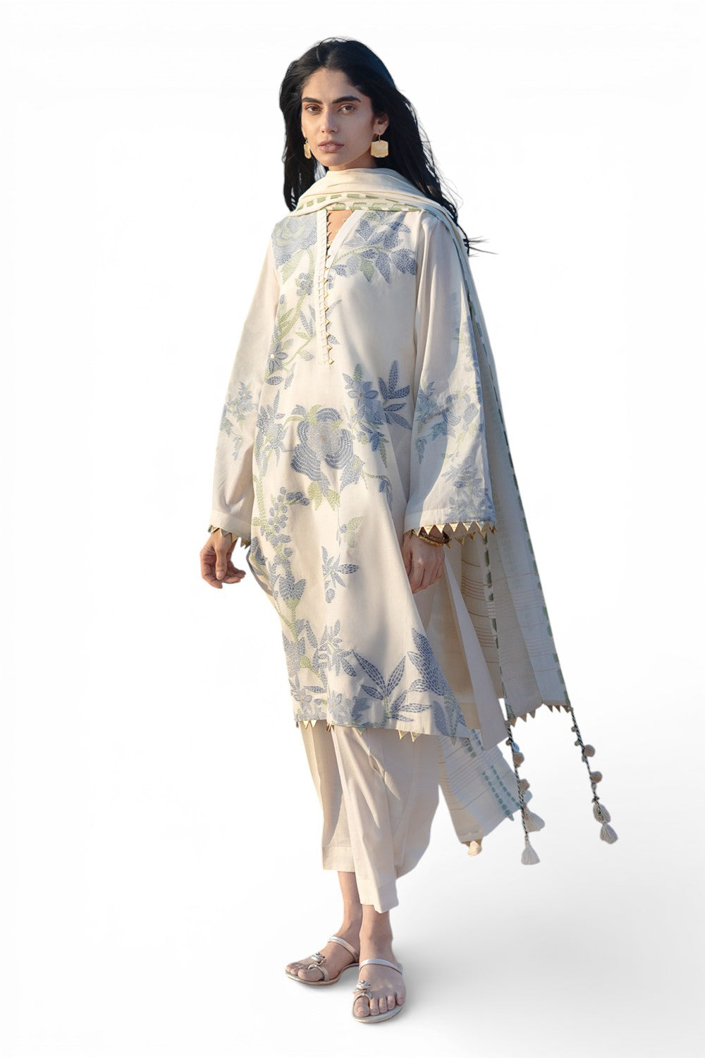 3 Piece Jacquard Suit with Jacquard Dupatta