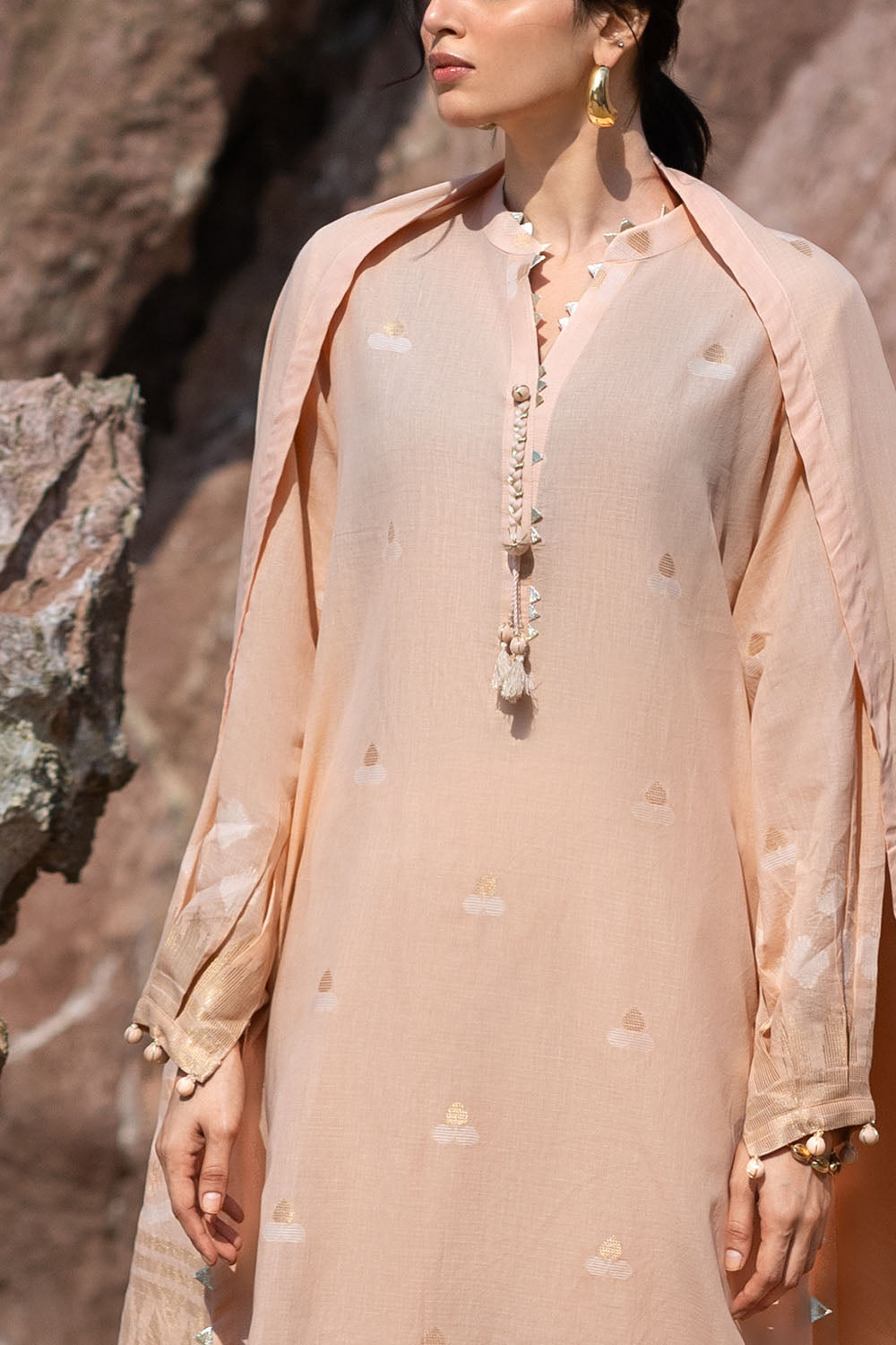 3 Piece Jacquard Suit With Jacquard Dupatta