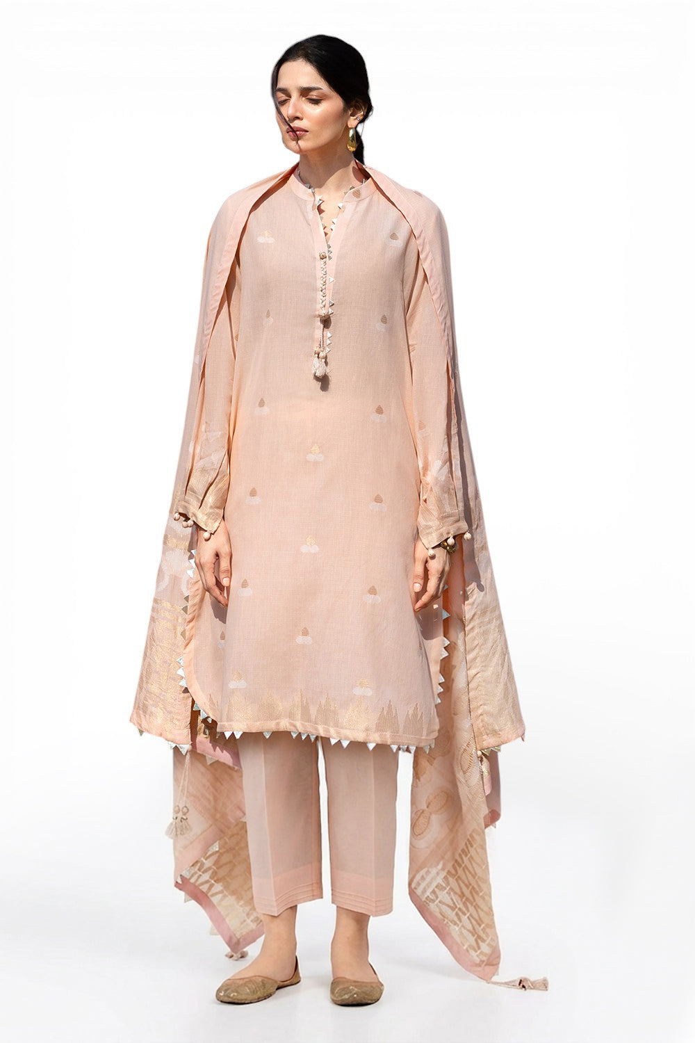 3 Piece Jacquard Suit with Jacquard Dupatta