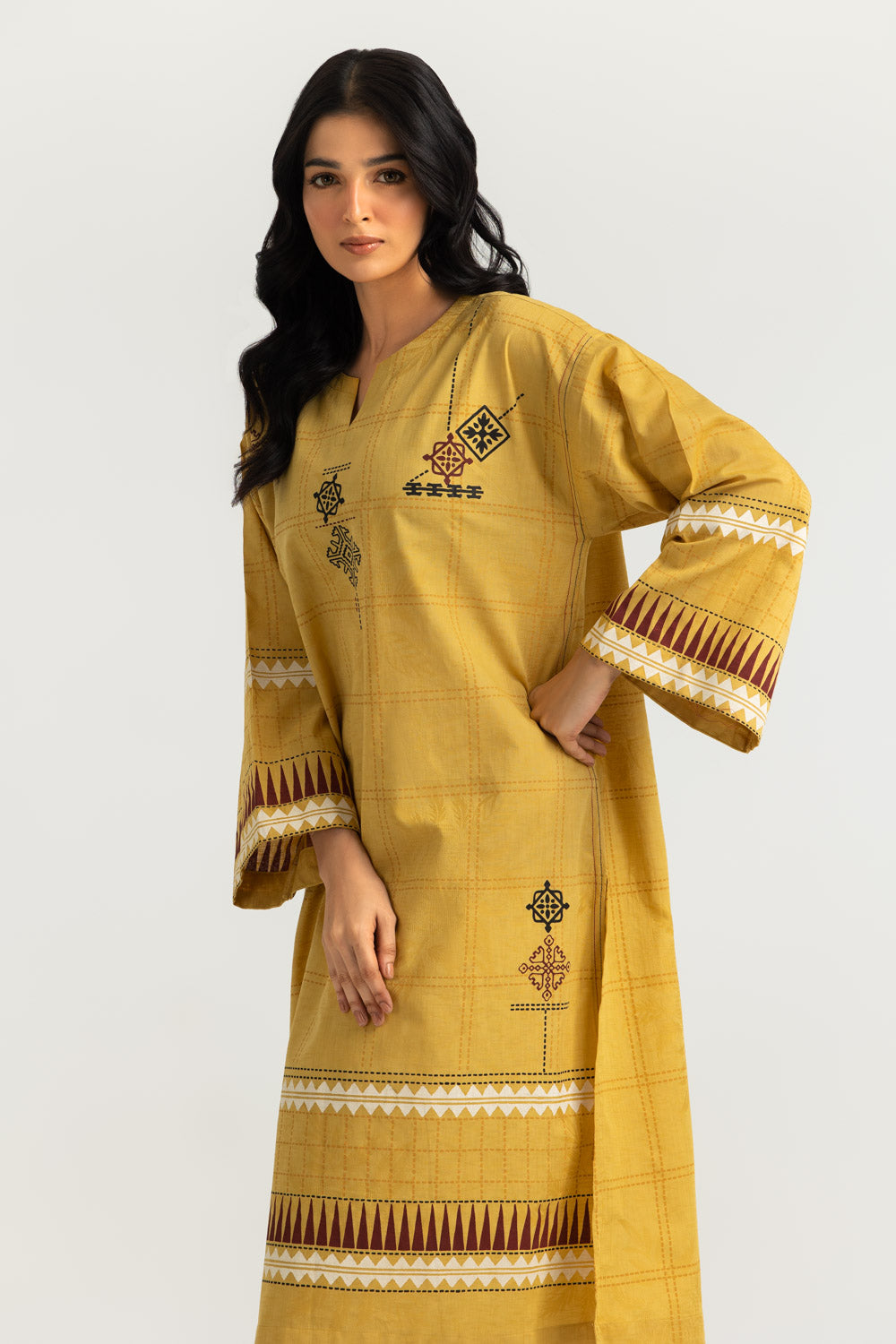 Jacquard Block Printed Shirt And Trouser