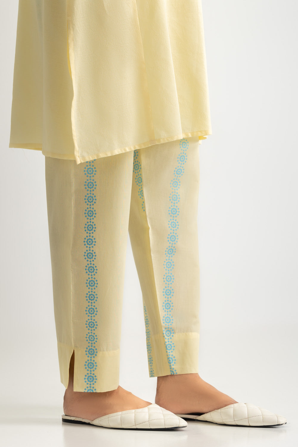 Jacquard Block Printed Shirt With Embroidered And Block Printed Trouser