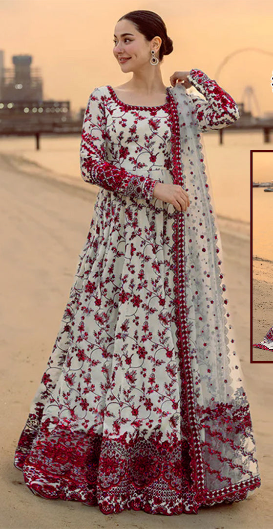 Faiza Saqlain – Jehona Style (White & Red)