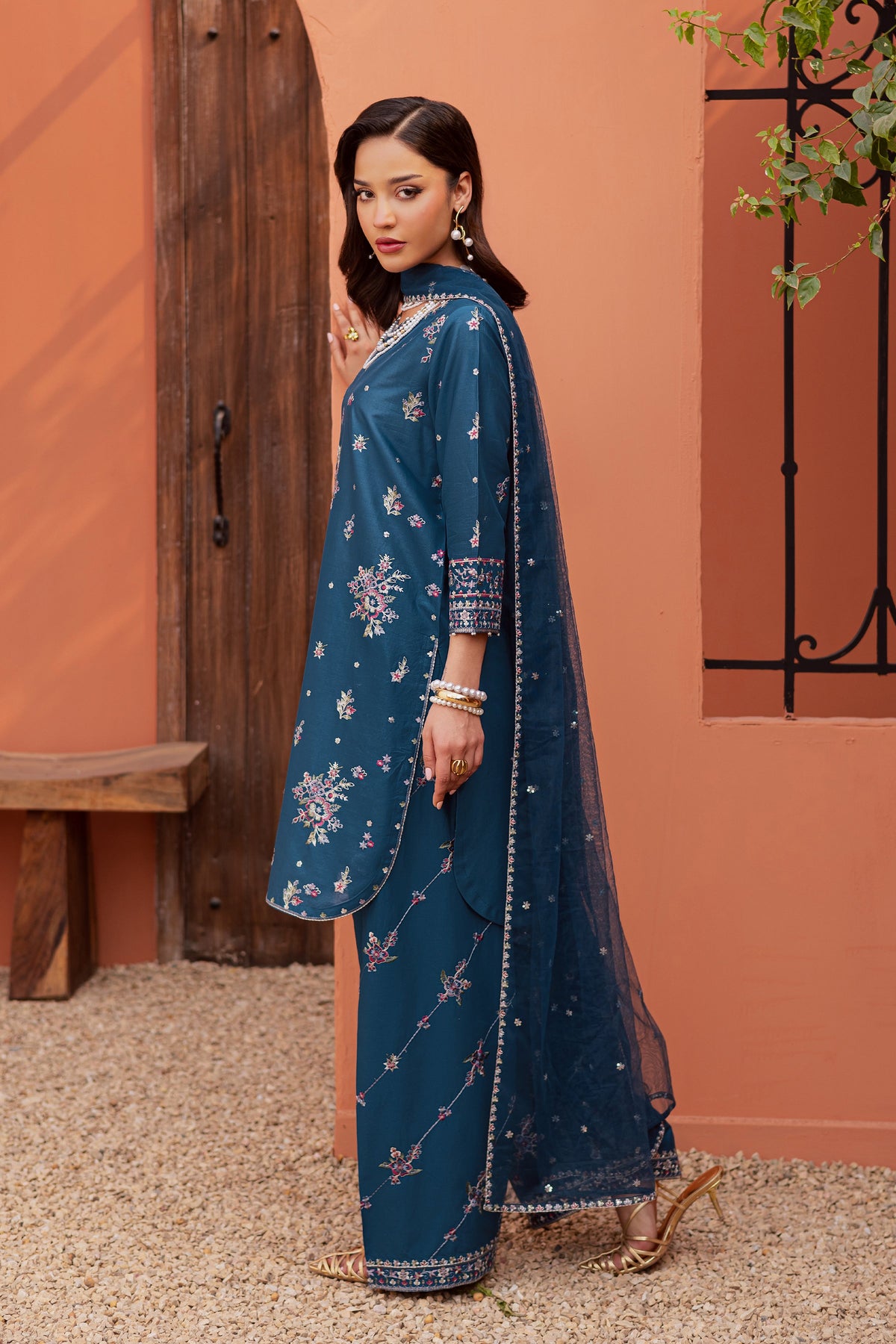 Jheel 3Pc - Festive Embroidered Lawn
