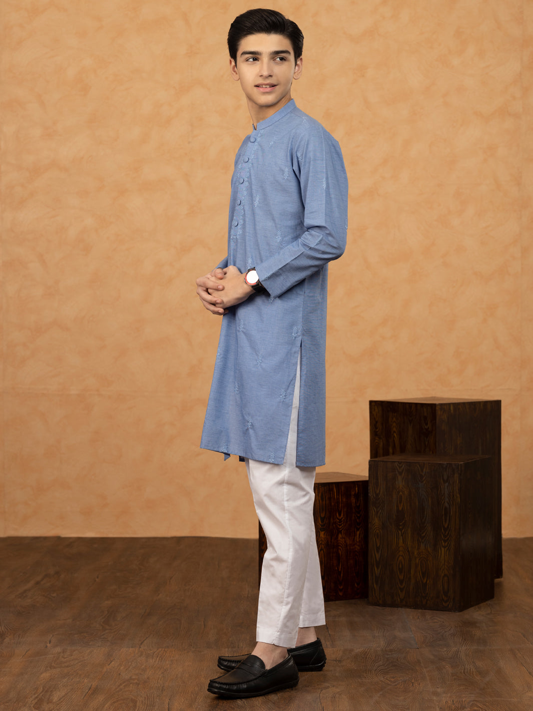 Blue Blended Kurta - ALT-K-036