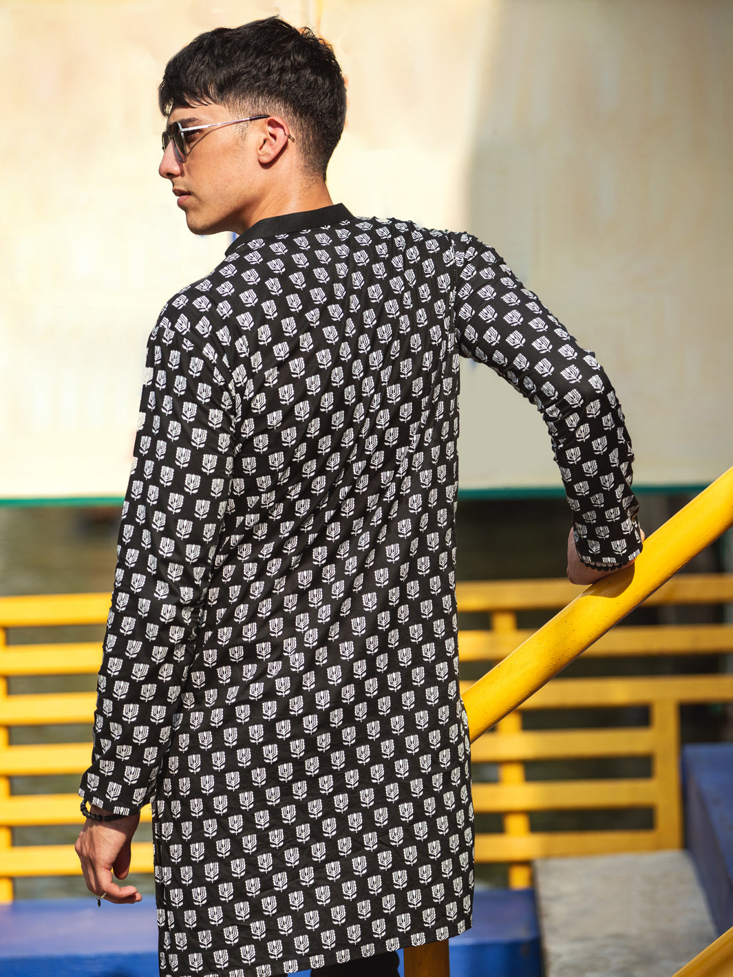 Black Cotton Kurta - AL-K-1133A