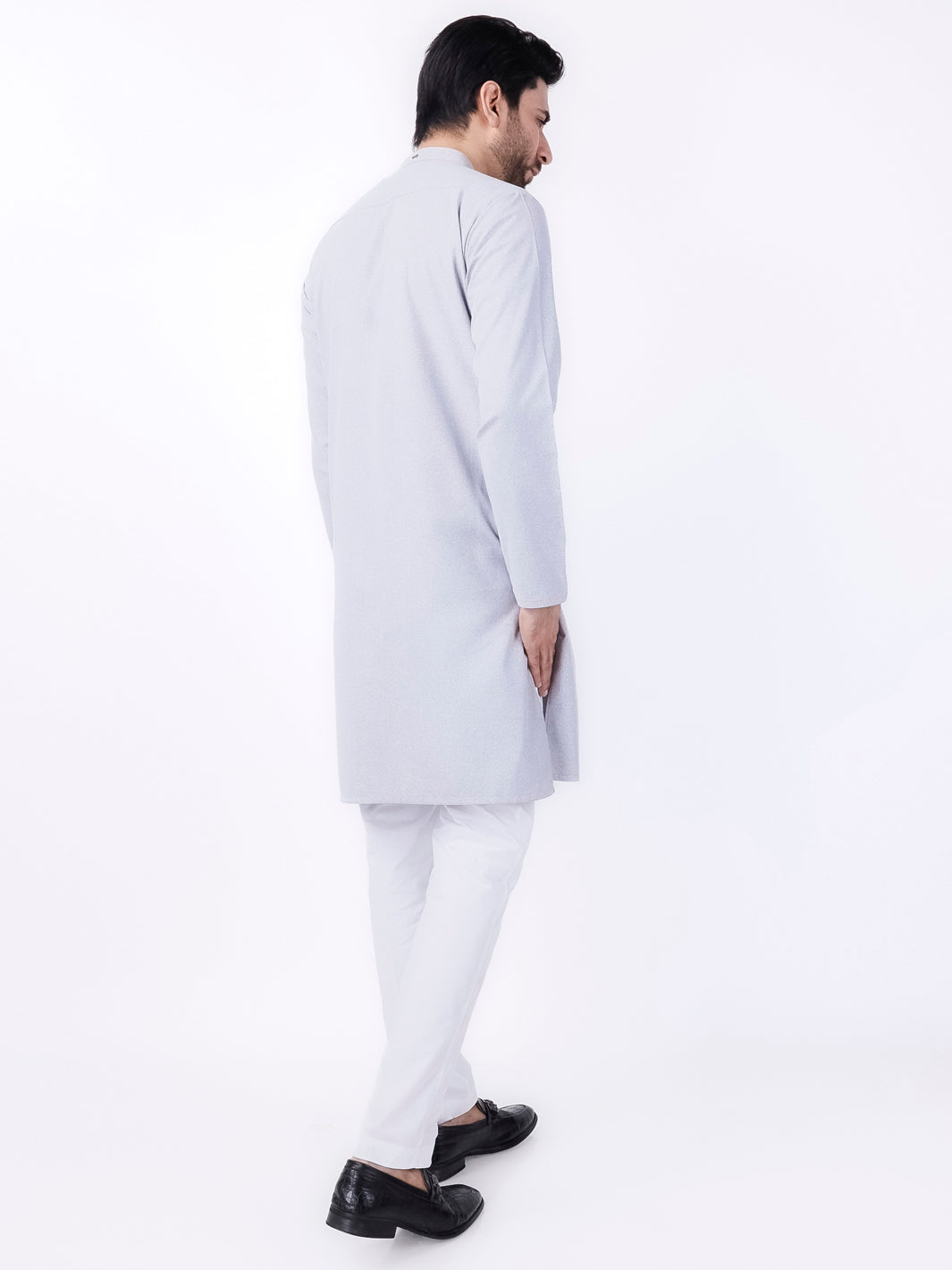 Light Grey Blended Kurta - AL-K-1154