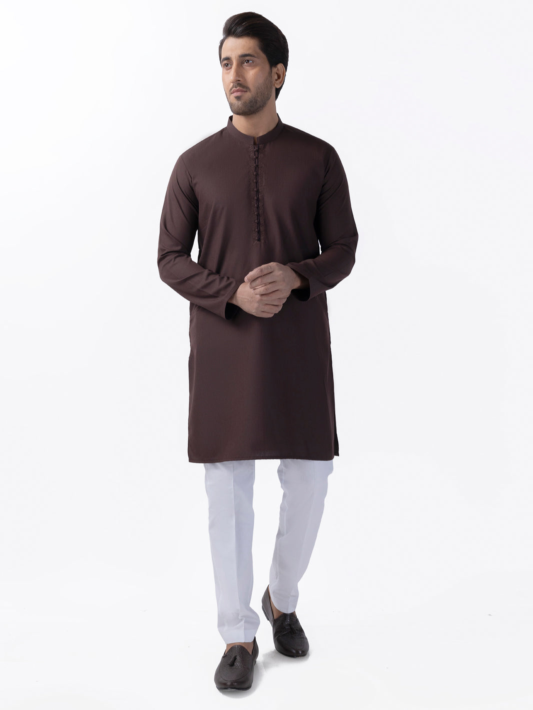 Brown Blended Kurta - AL-K-1162