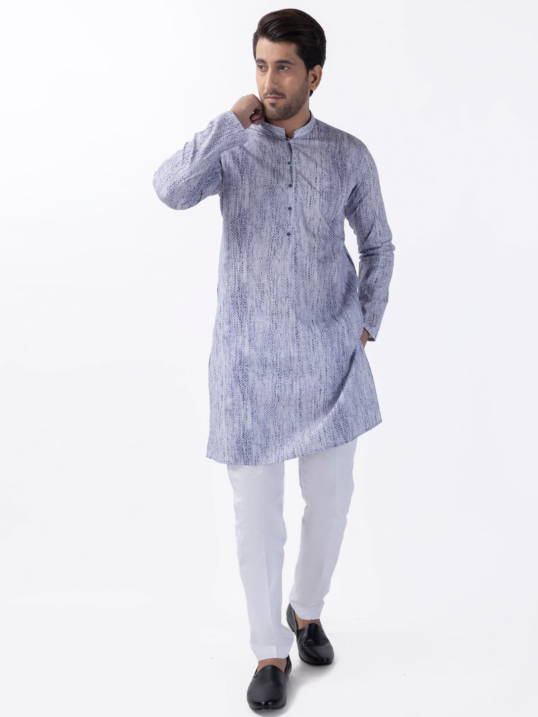 Blue Cotton Kurta - AL-K-1182