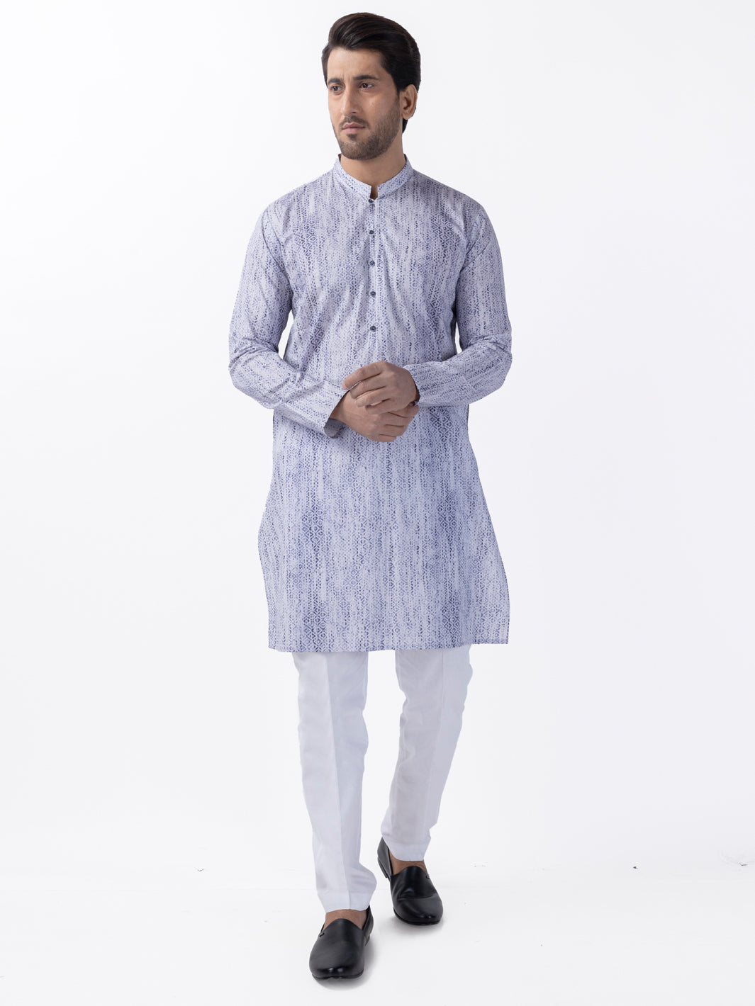 Blue Cotton Kurta - AL-K-1182