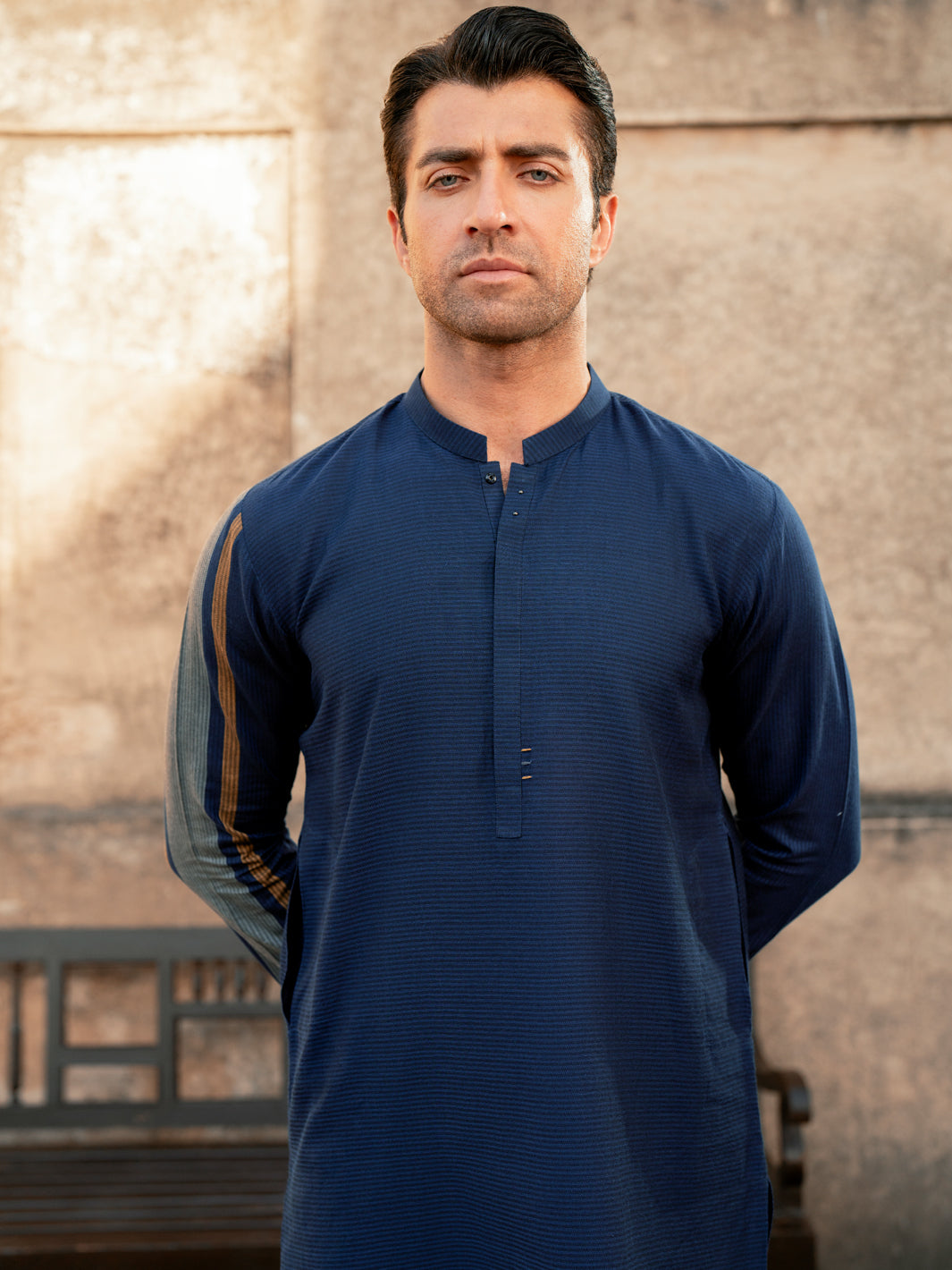 Blue Cotton Kurta - AL-K-1201