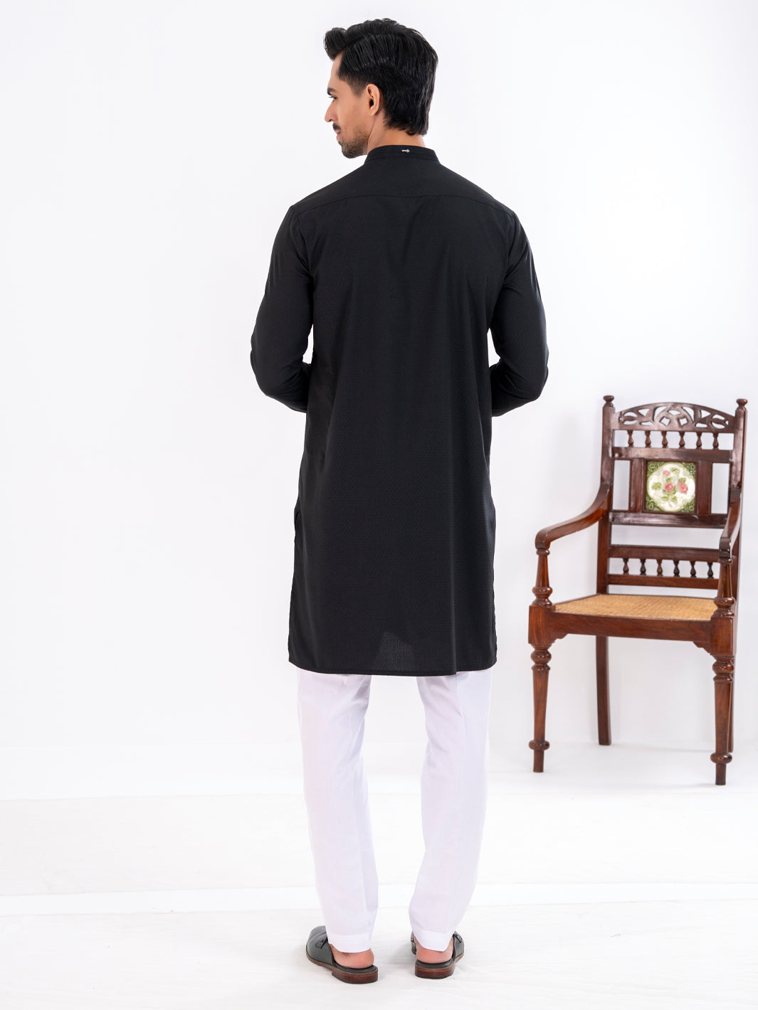 Black Blended Kurta - AL-K-1269