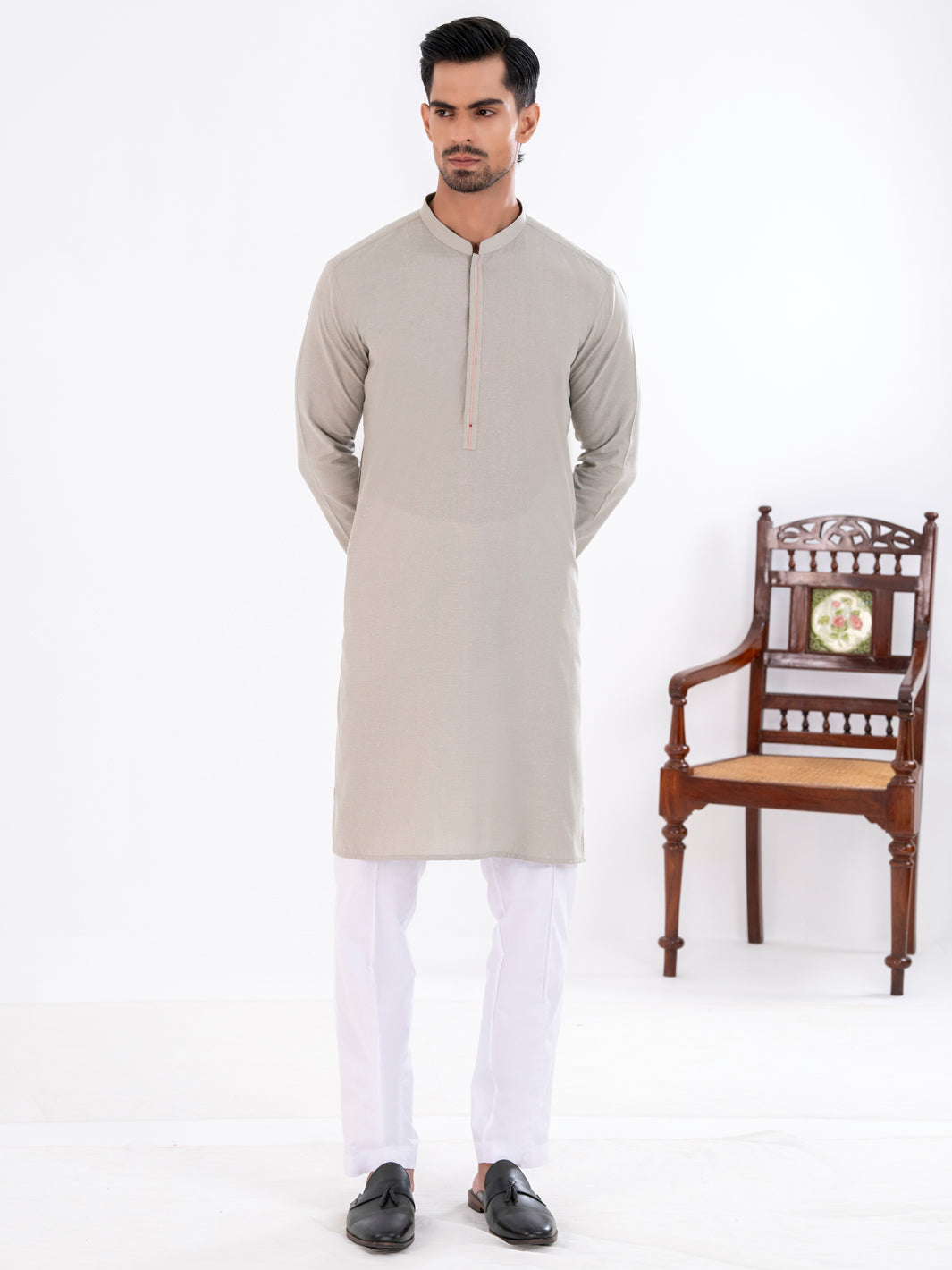Green Blended Kurta - AL-K-1277B