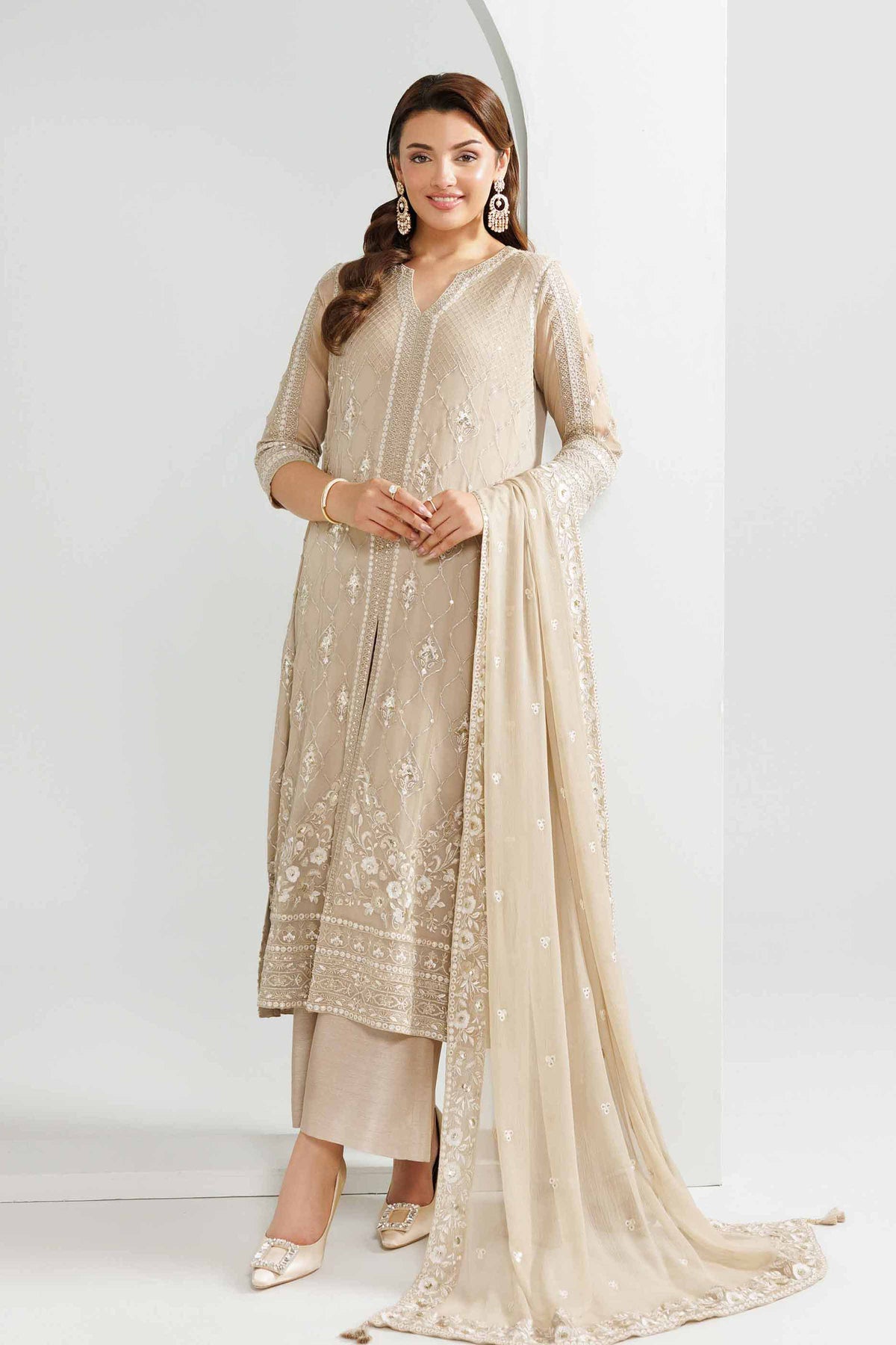 3 Piece - Embroidered Suit - KBW25-81