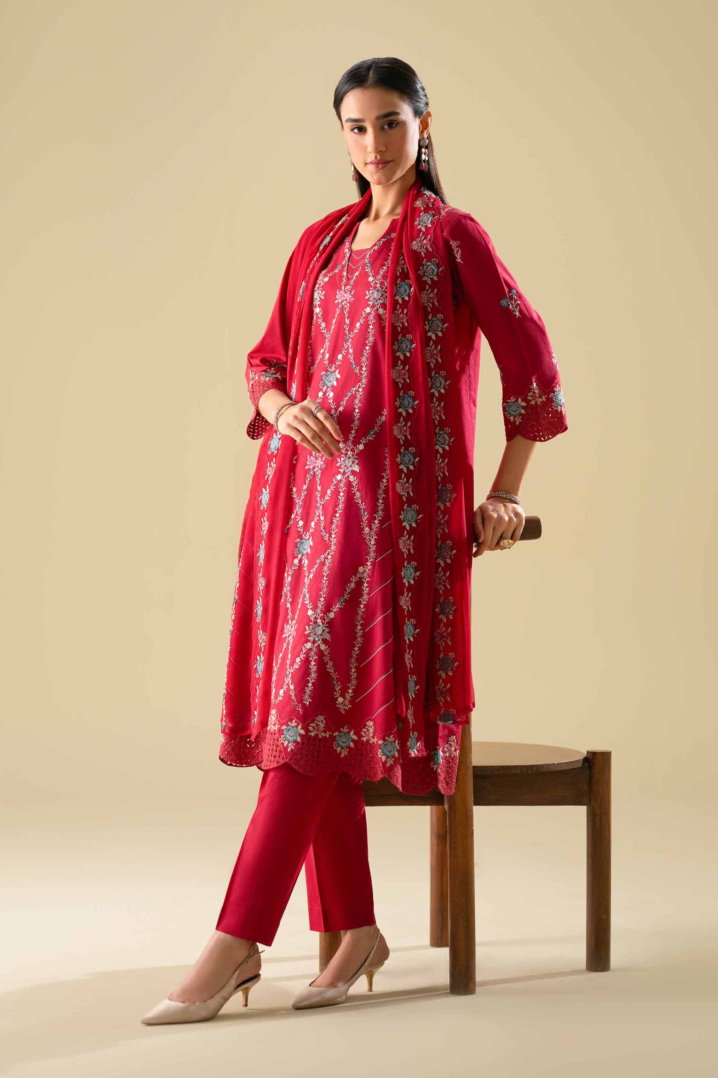 3 Piece - Embroidered Suit - KFE26-100
