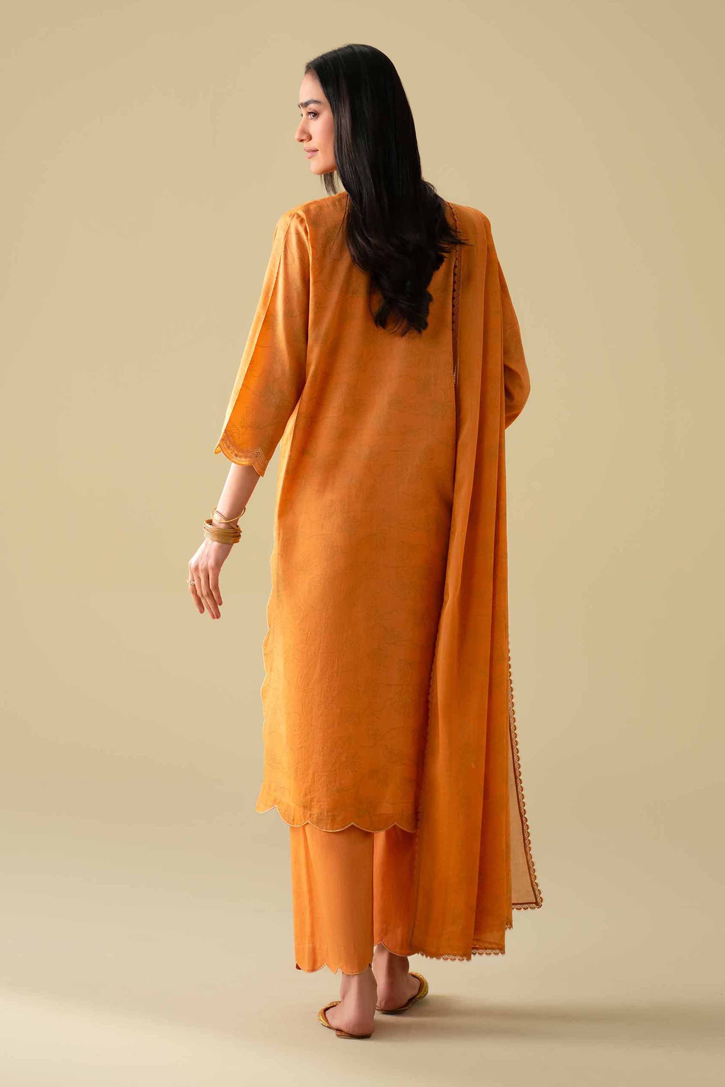 3 Piece - Printed Embroidered Suit - KFE26-115