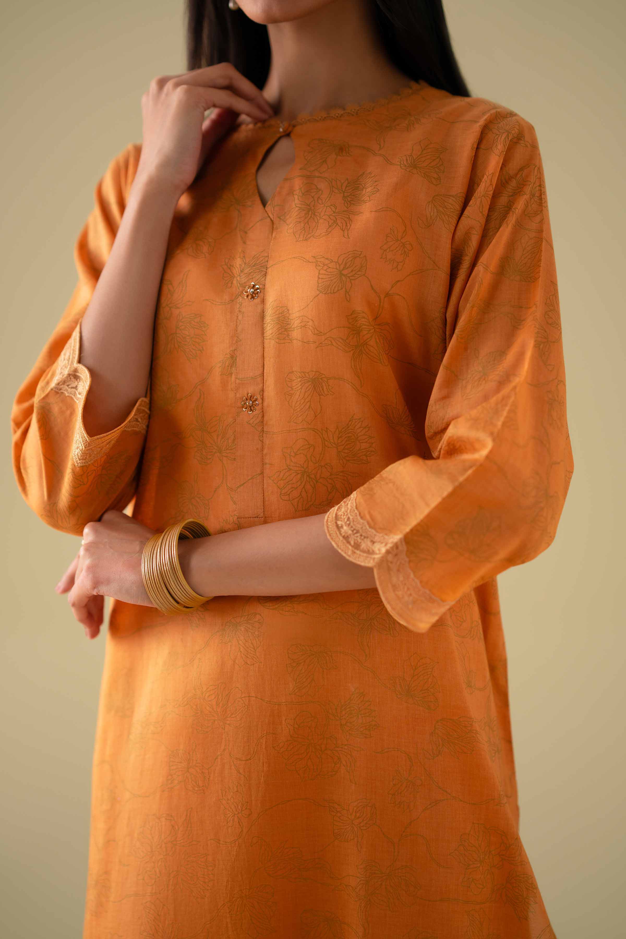3 Piece - Printed Embroidered Suit - KFE26-115