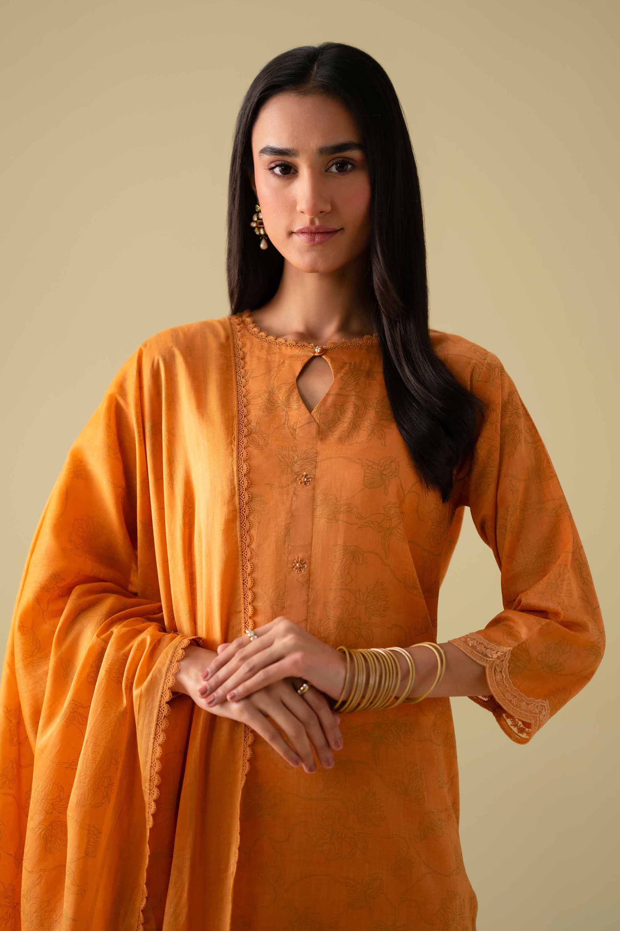 3 Piece - Printed Embroidered Suit - KFE26-115