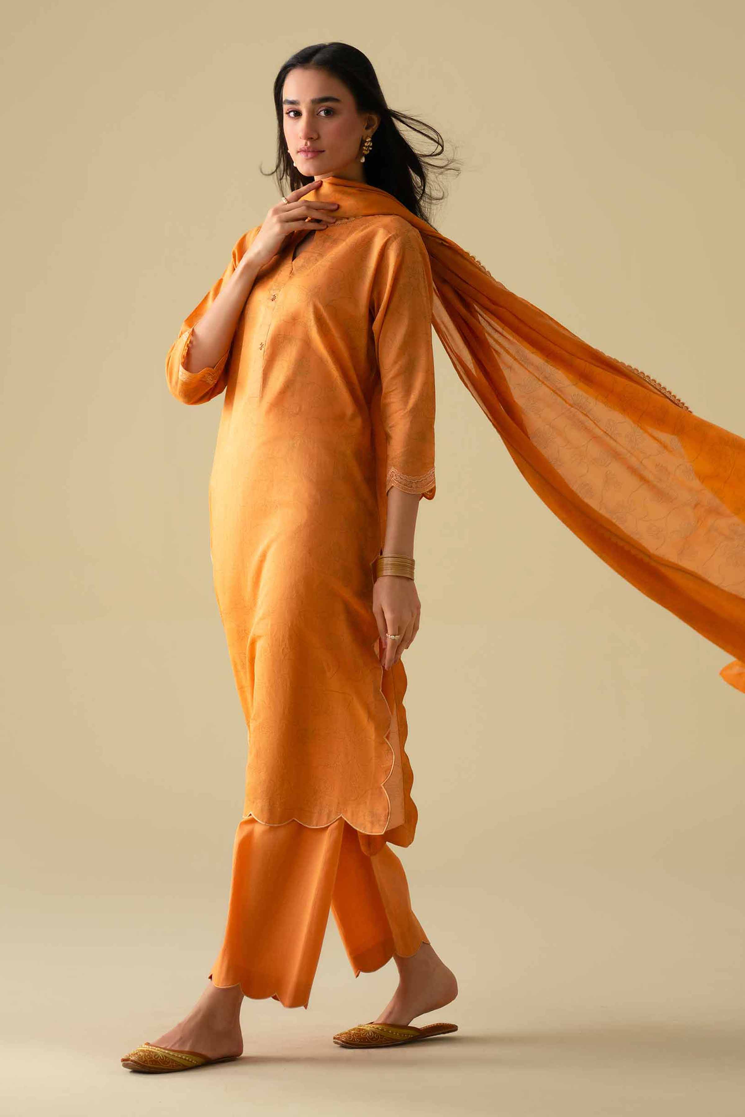 3 Piece - Printed Embroidered Suit - KFE26-115