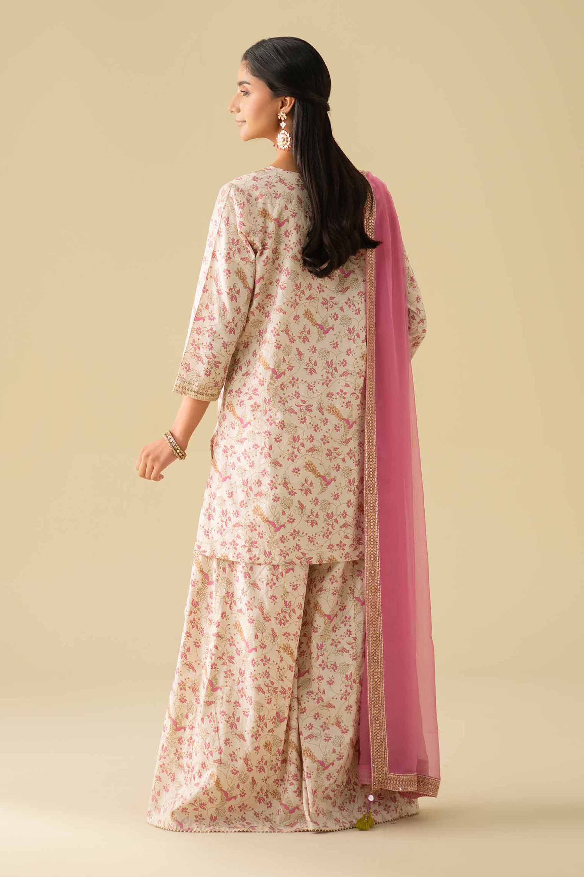 3 Piece - Printed Embroidered Suit - KFE26-117