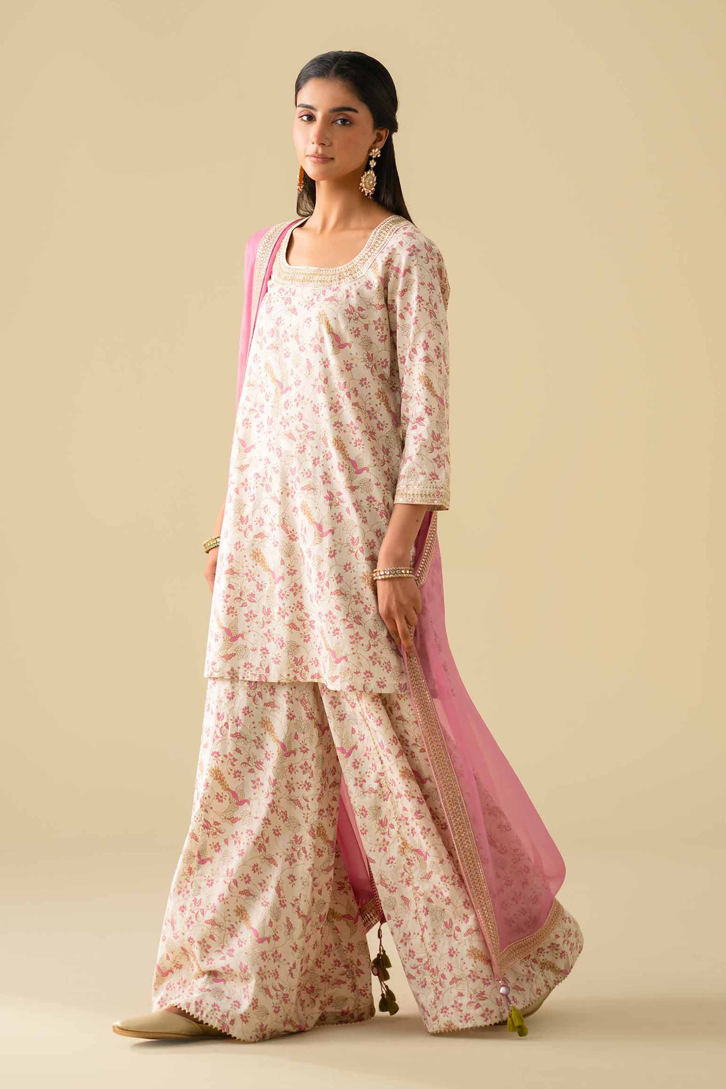 3 Piece - Printed Embroidered Suit - KFE26-117