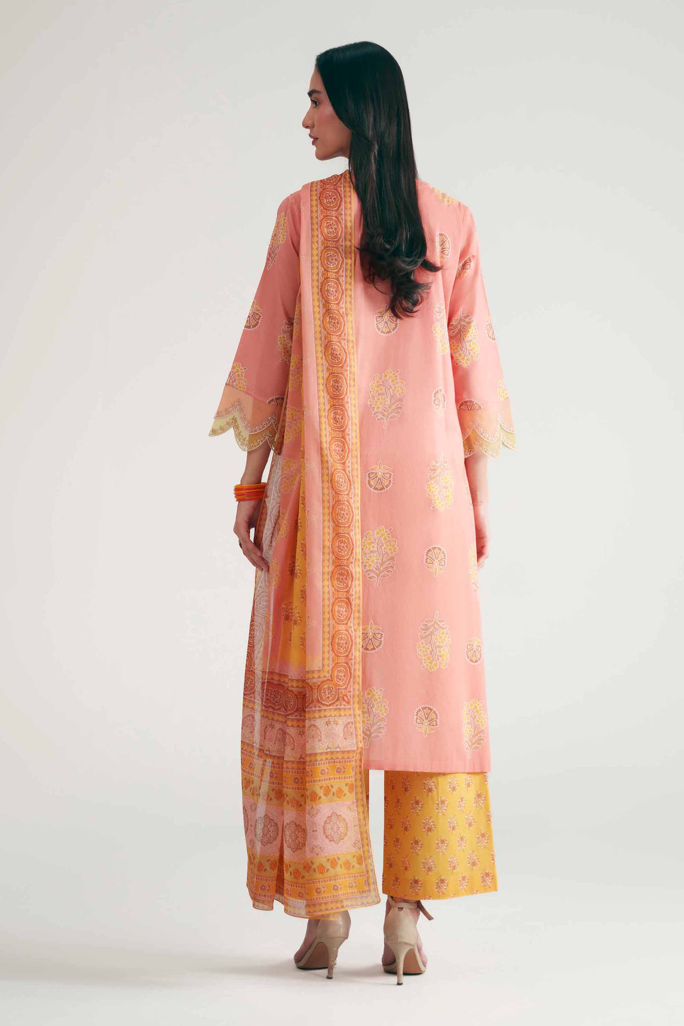 3 Piece - Printed Embroidered Suit - KFE26-178