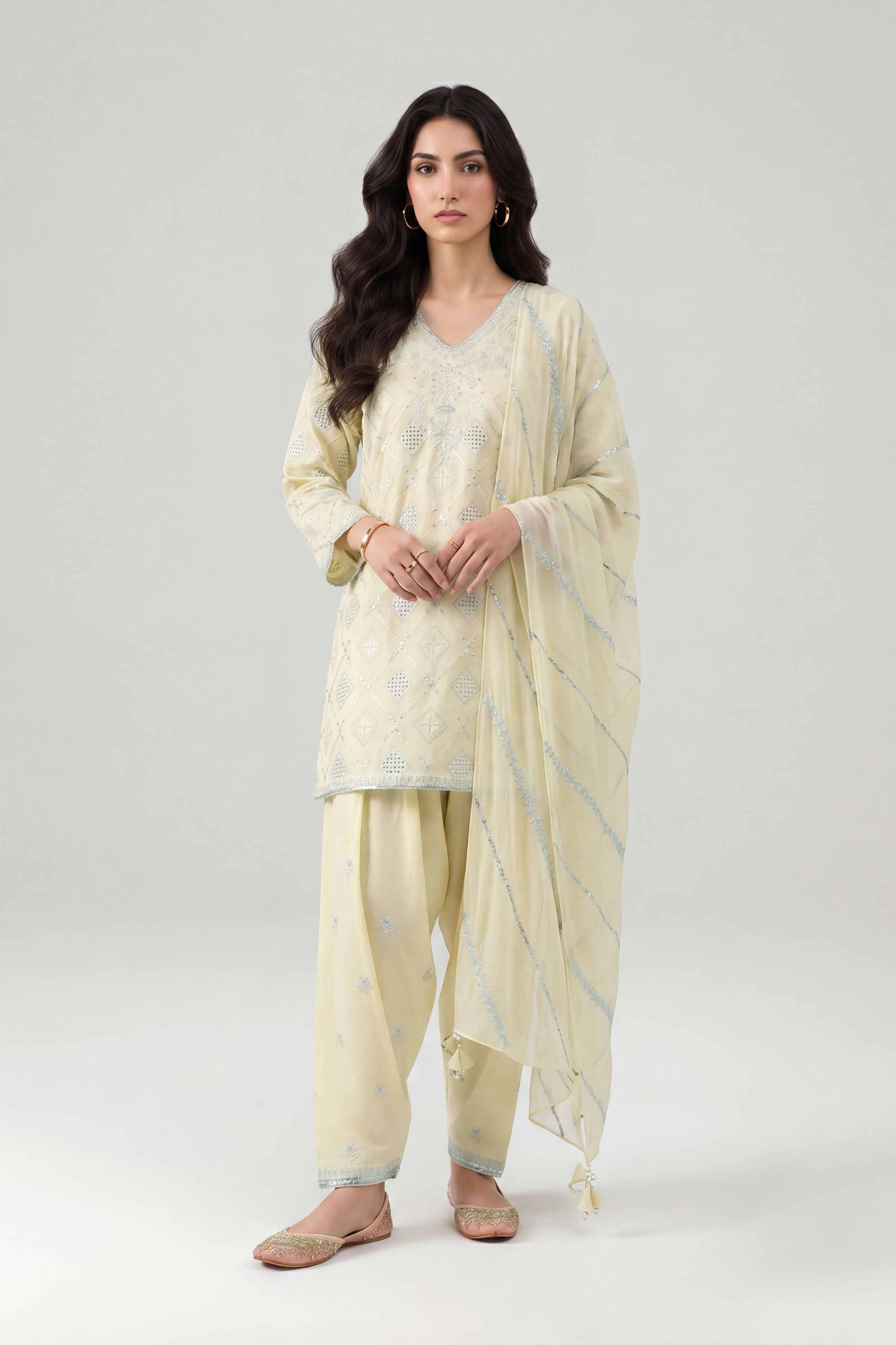 3 Piece - Embroidered Suit - KFE26-184